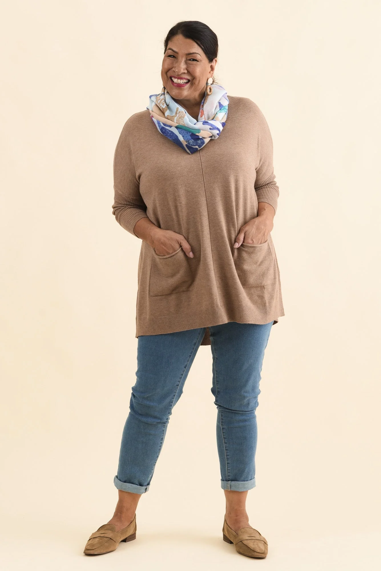 Helsinki Mocha Knit Pocket Sweater - Image 9