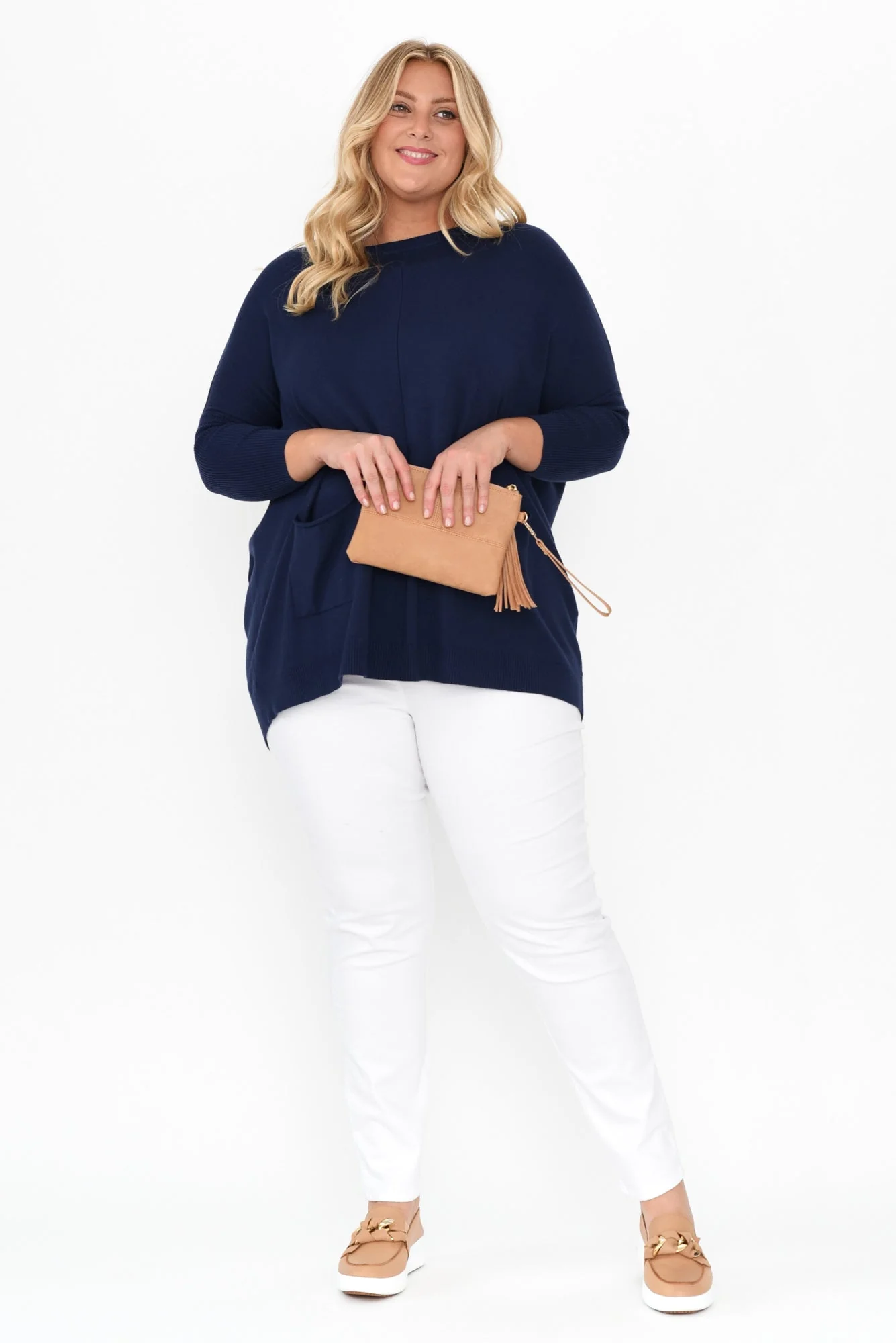 Helsinki Navy Knit Pocket Sweater - Image 13