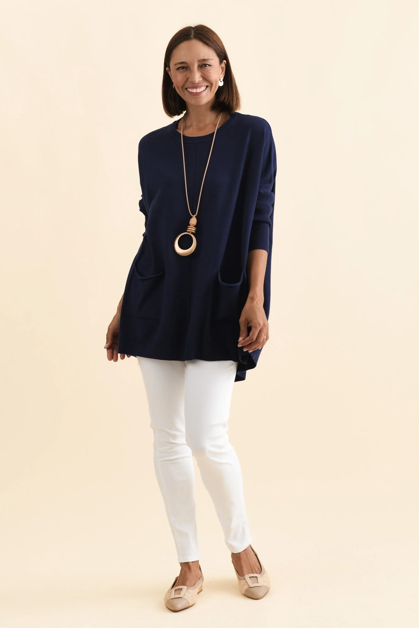 Helsinki Navy Knit Pocket Sweater - Image 3