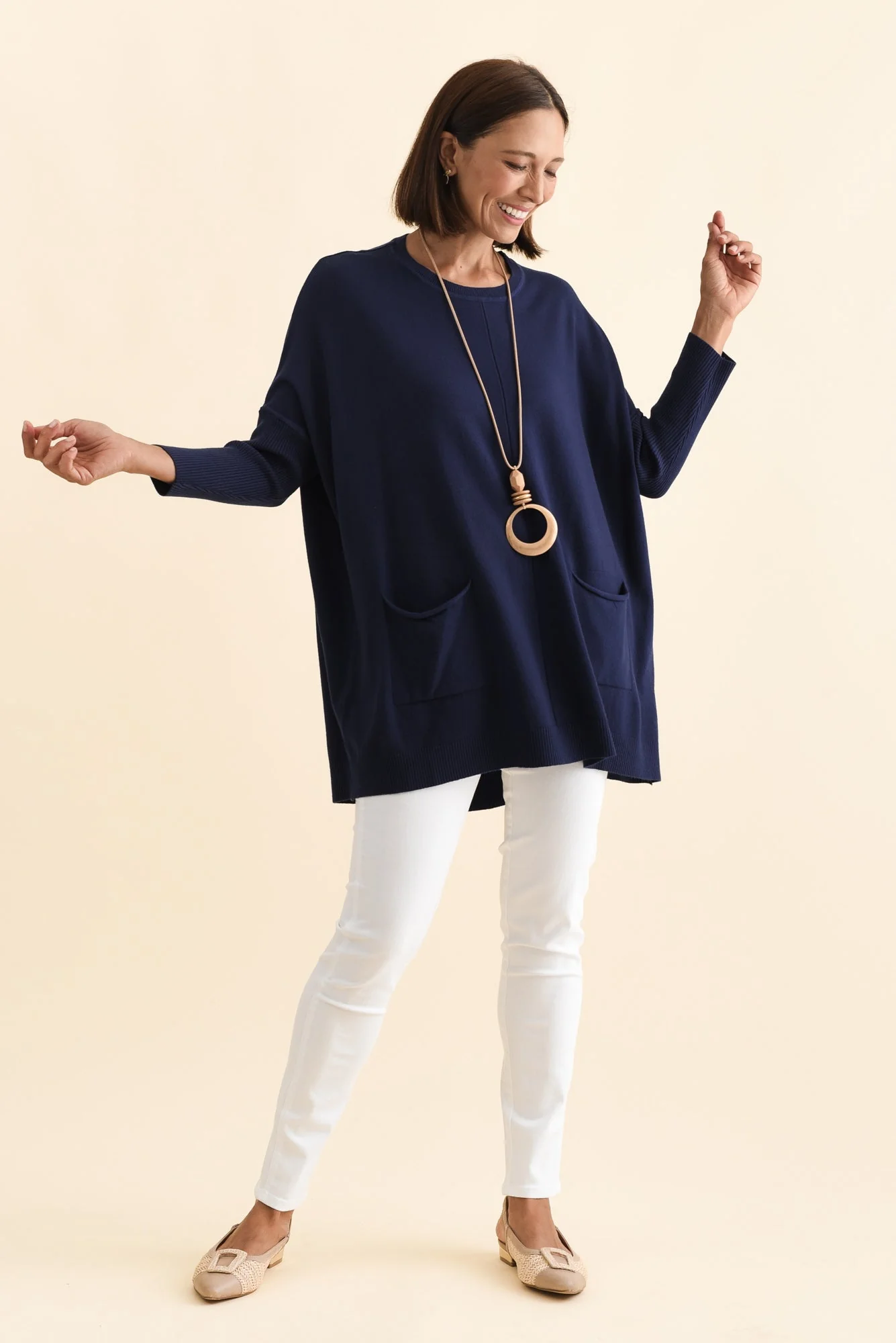 Helsinki Navy Knit Pocket Sweater - Image 7