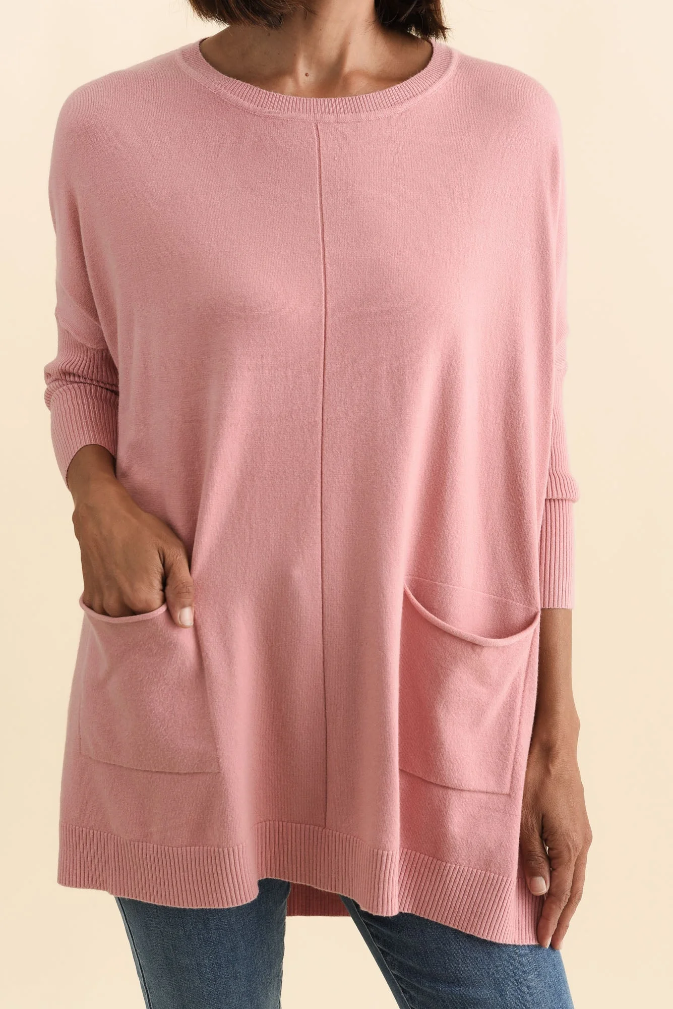 Helsinki Pink Knit Pocket Sweater - Image 5