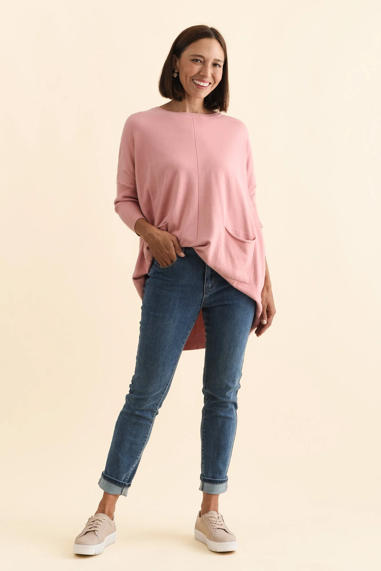 Helsinki Pink Knit Pocket Sweater - Image 6