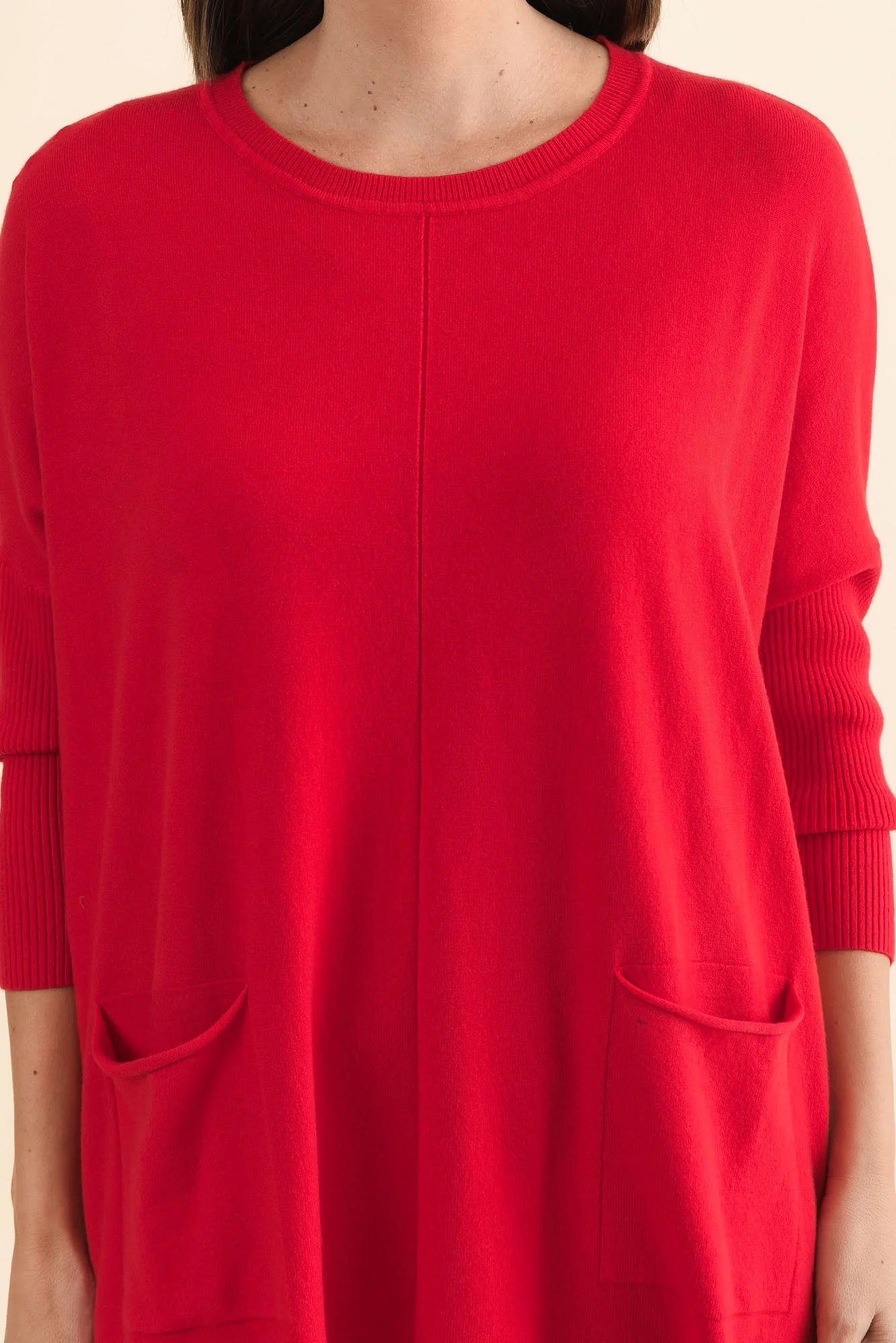 Helsinki Red Knit Pocket Jumper - Image 5