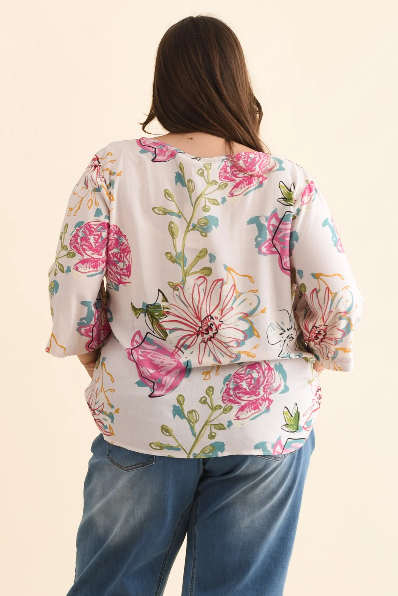 Hepburn White Blossom Linen Blend Top - Image 11