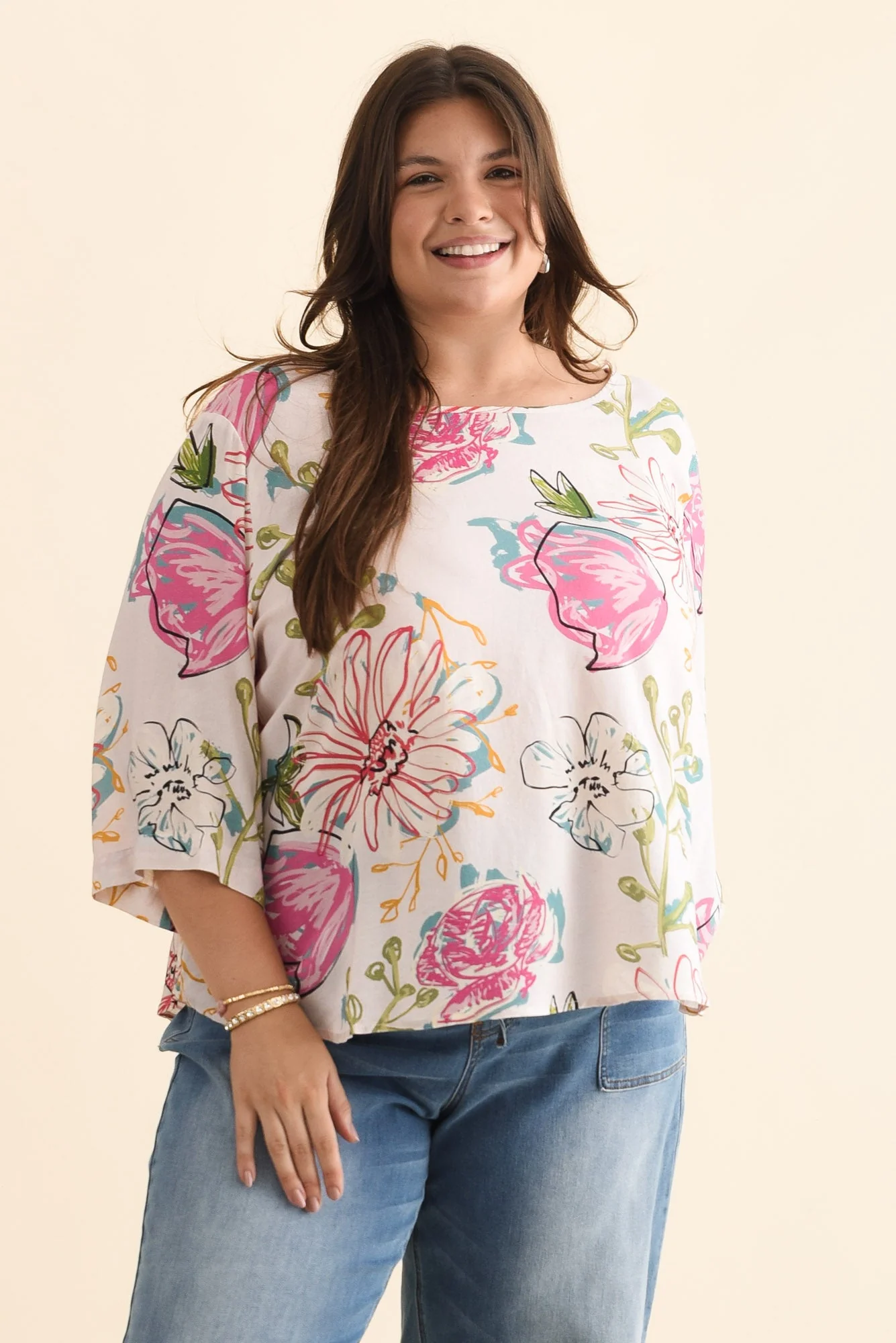 Hepburn White Blossom Linen Blend Top - Image 8