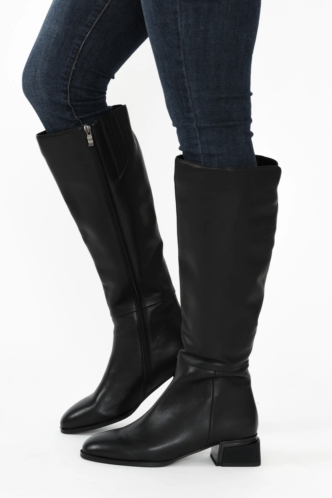 Hero Black Leather Knee Boot - Image 2