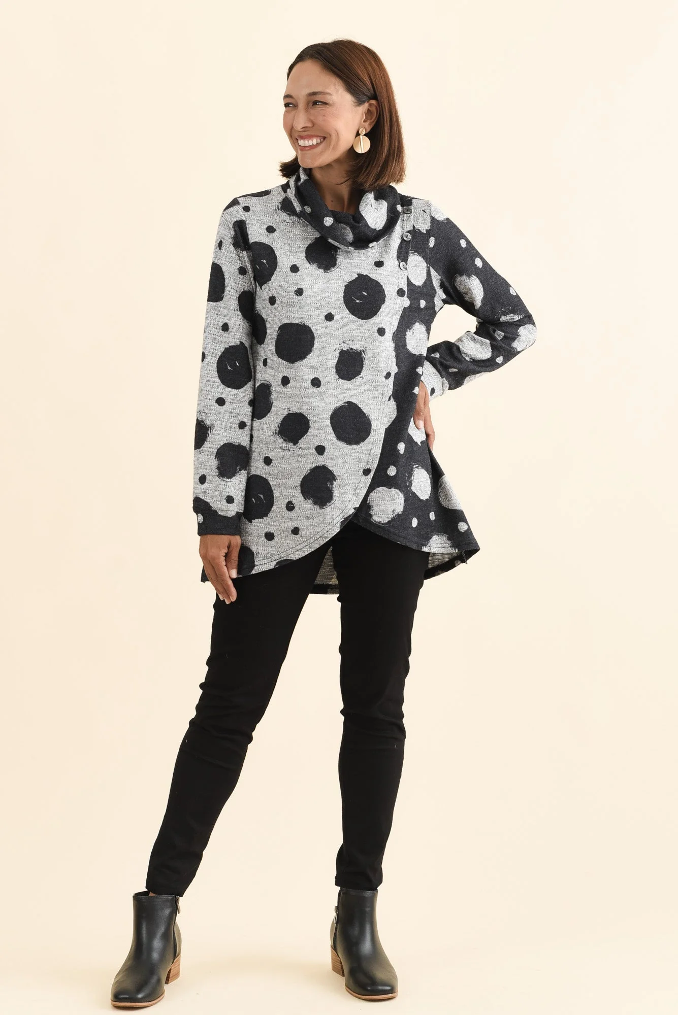 Hobbs Navy Spot Layer Top - Image 6