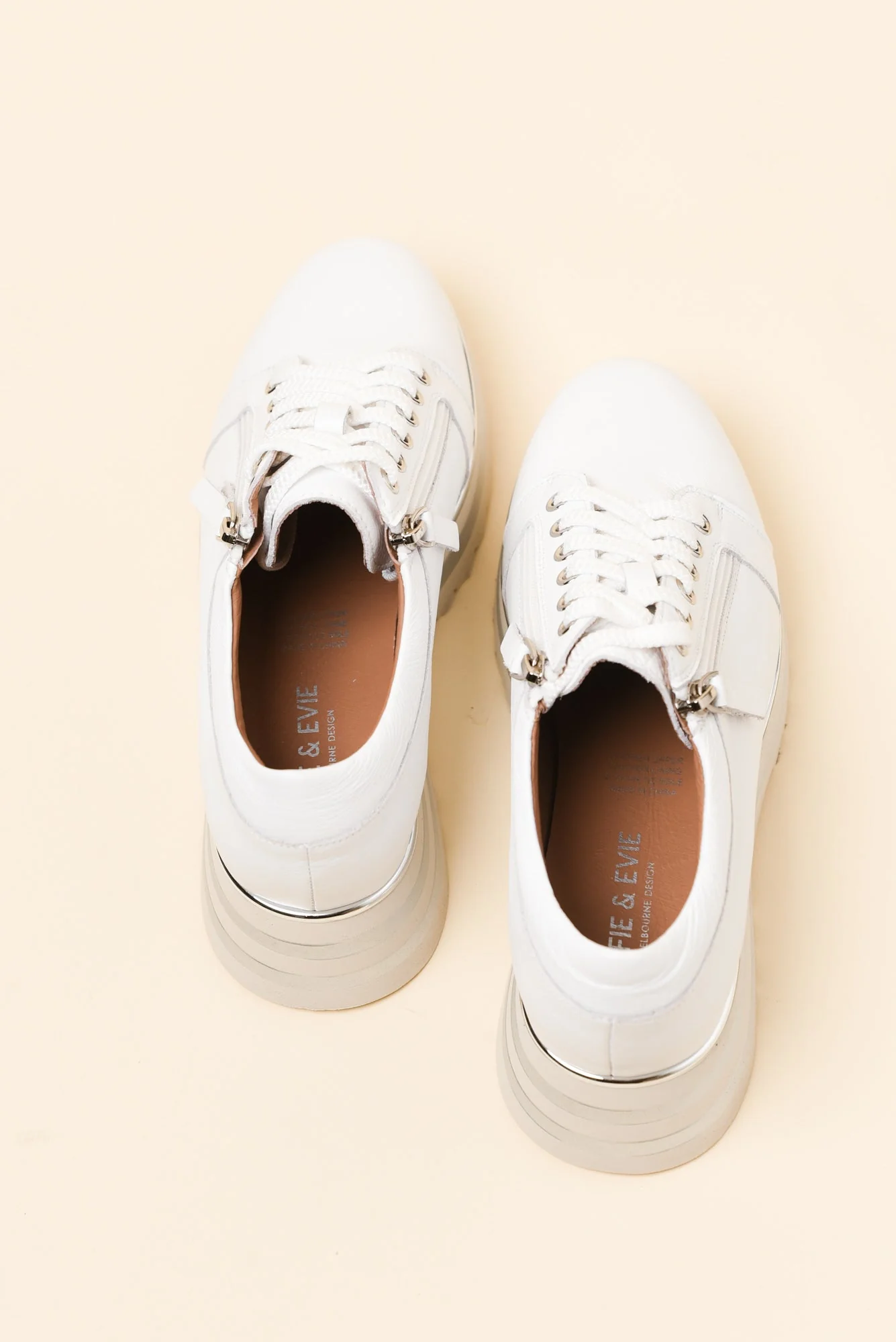 Hosting White Leather Platform Sneaker - Image 4