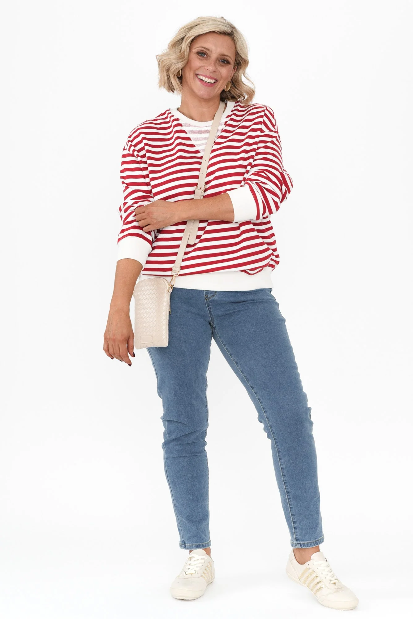 Hotham Red Stripe Cotton Sweatshirt - Image 2