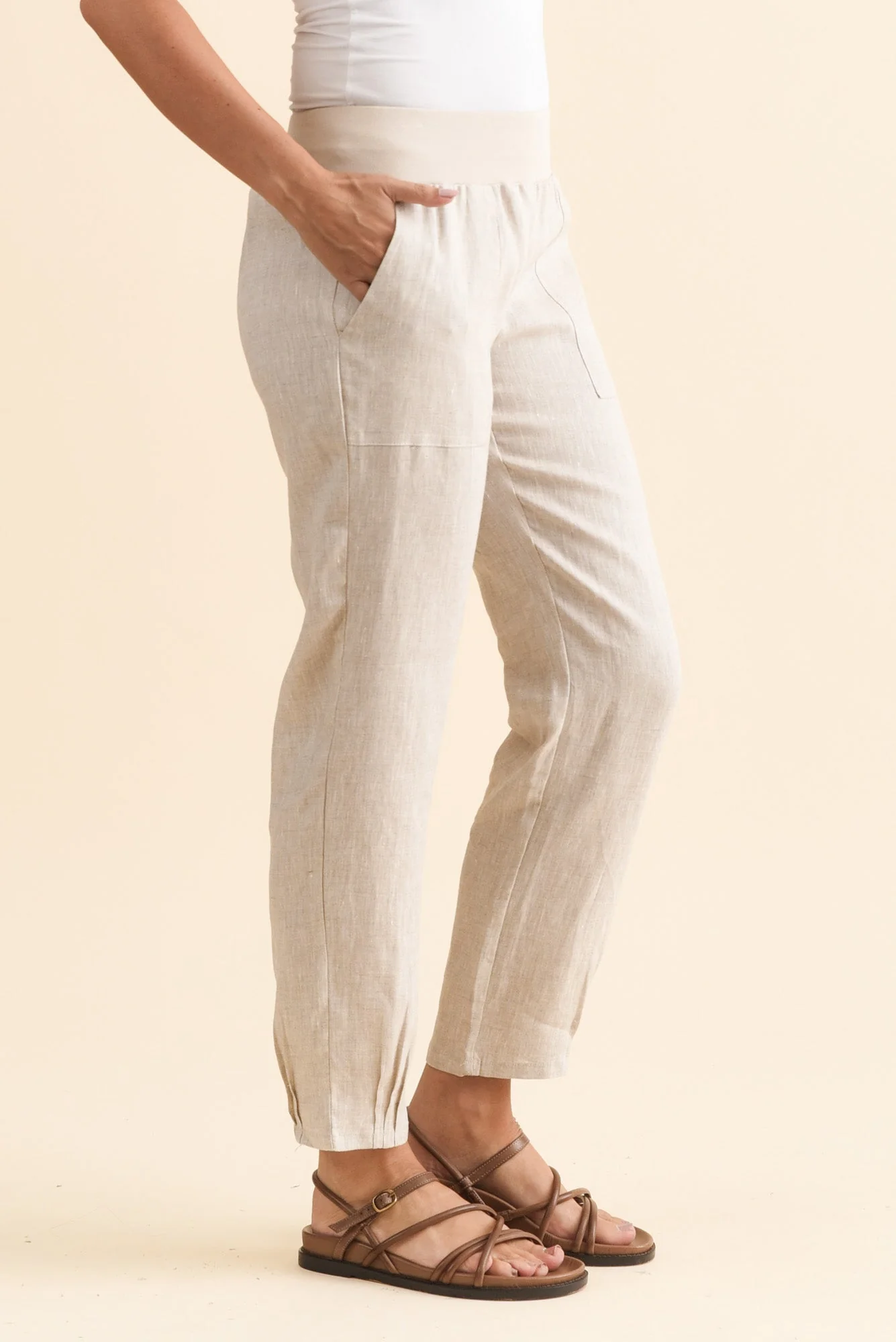 Hudson Natural Linen Pocket Pants - Image 3