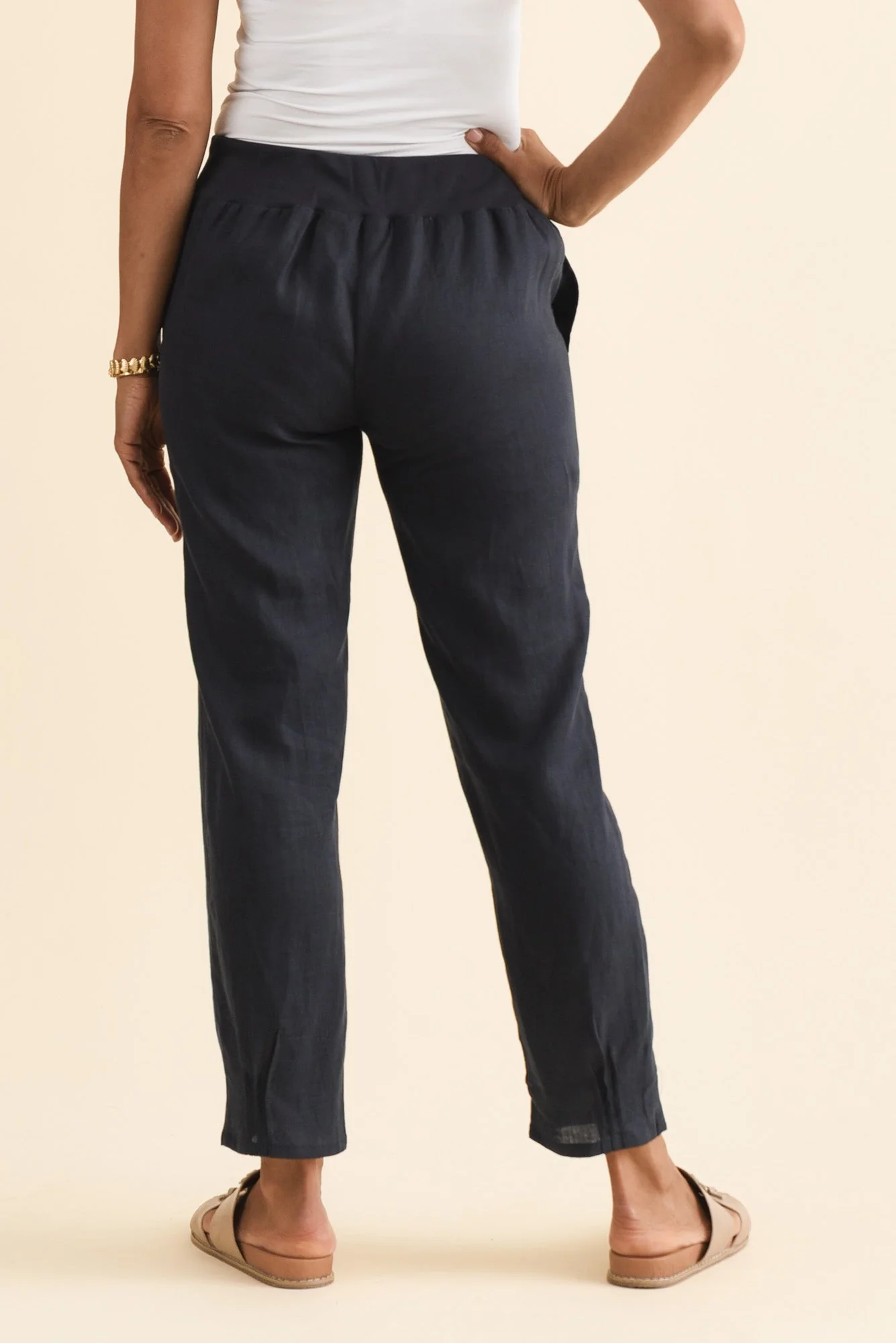 Hudson Navy Linen Pocket Pants - Image 4