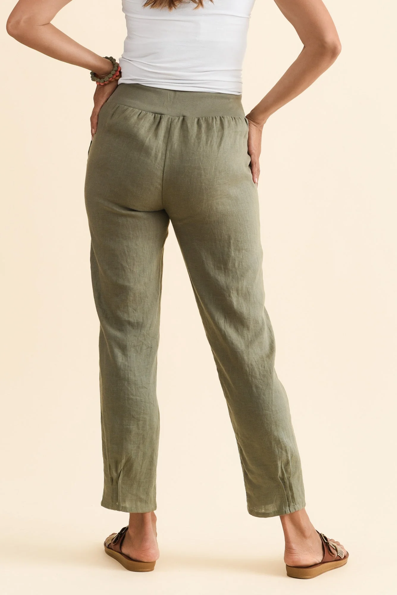 Hudson Olive Linen Pocket Pants - Image 4