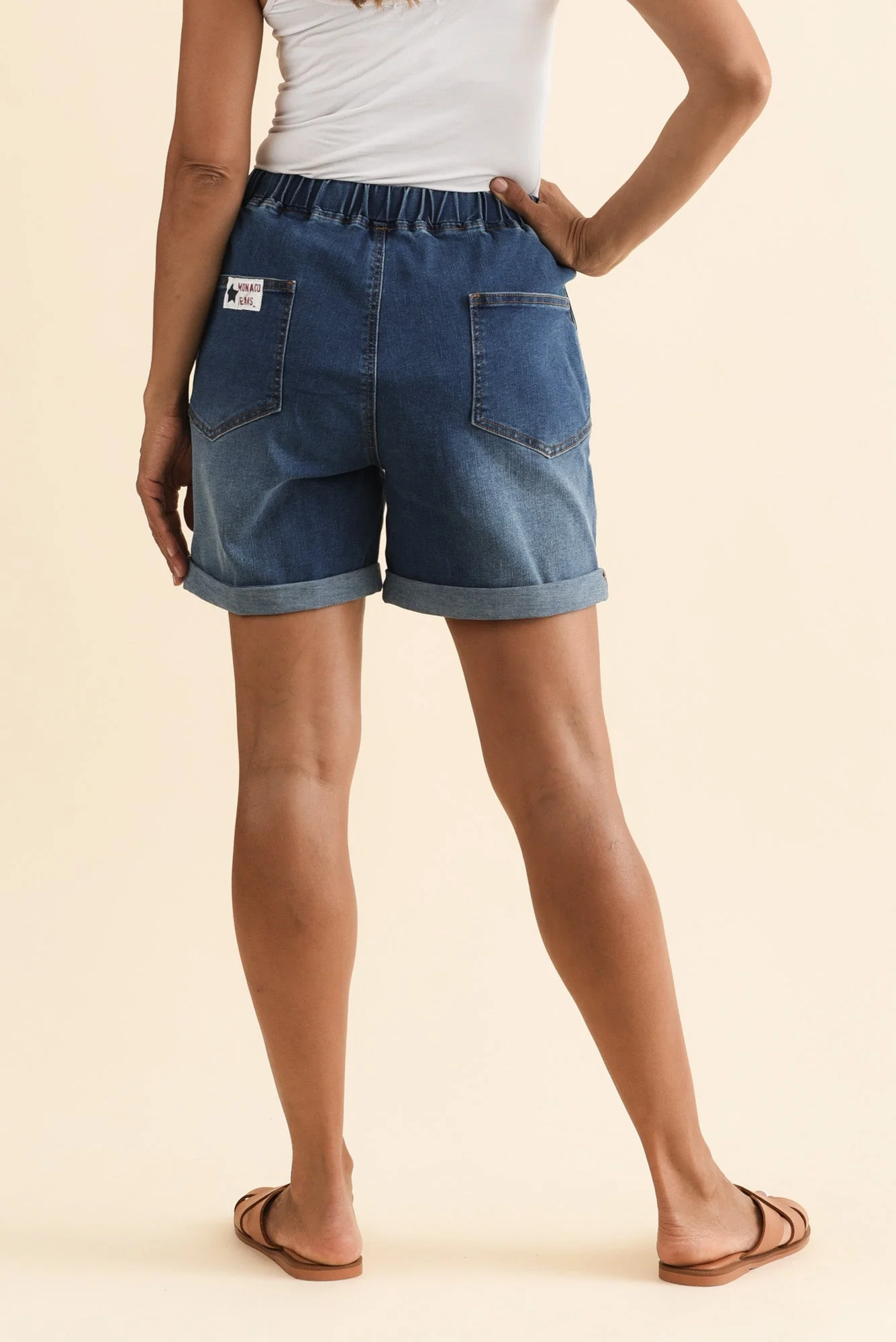 Hugo Blue Denim Drawstring Shorts - Image 5