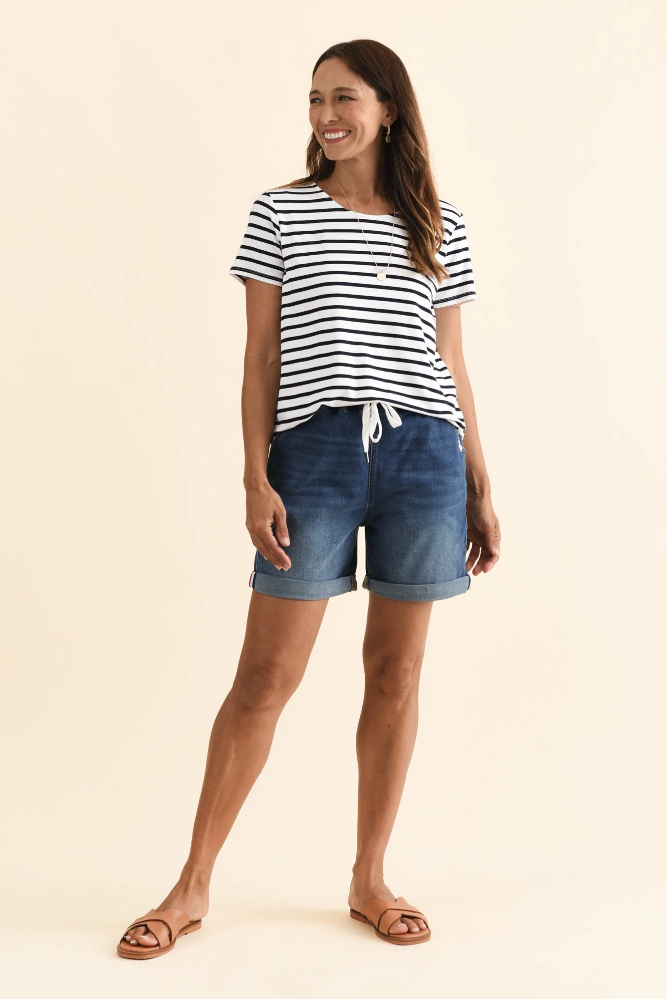 Hugo Blue Denim Drawstring Shorts - Image 7