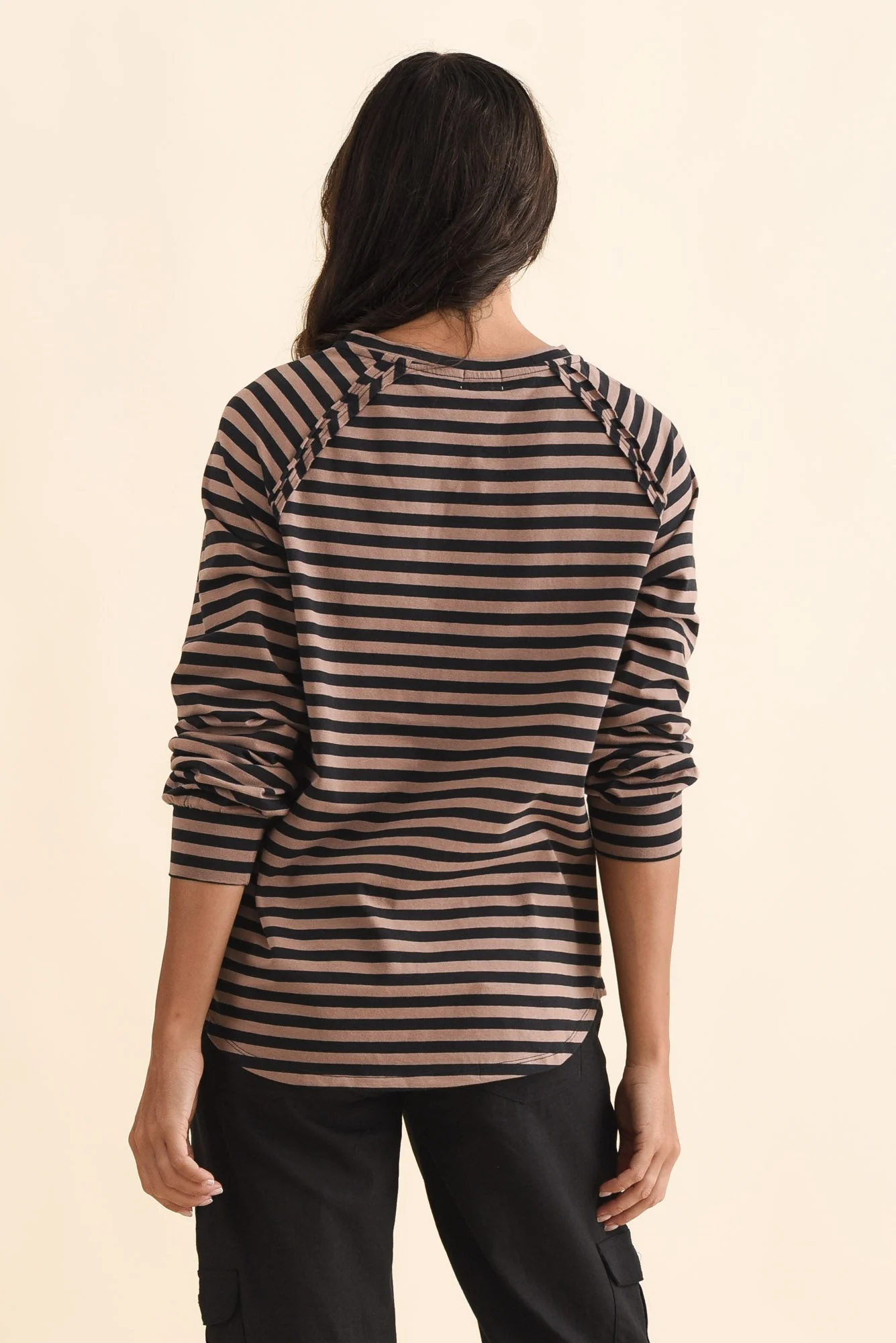 Indie Brown Stripe Cotton Long Sleeve Tee - Image 4