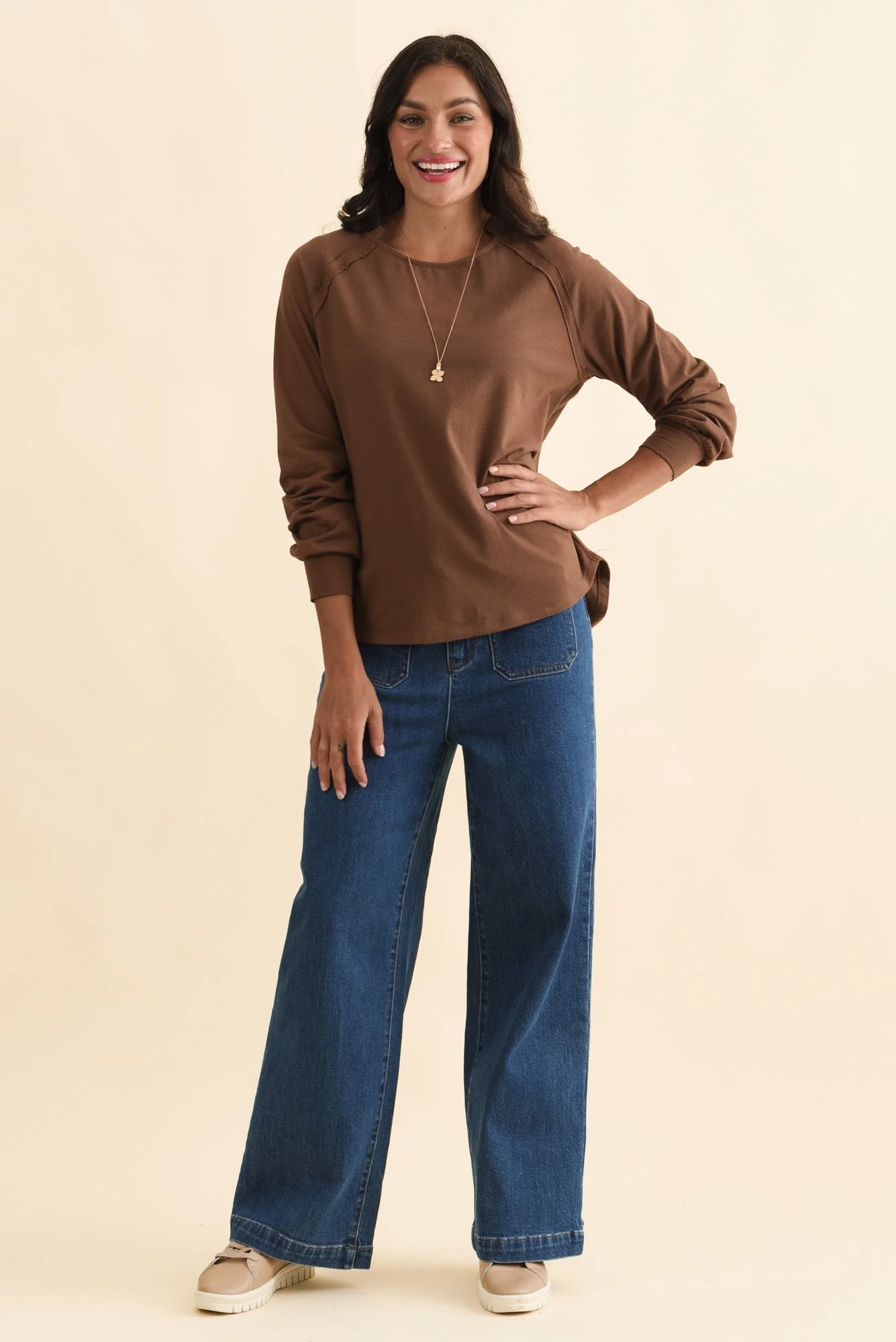 Indie Chocolate Cotton Long Sleeve Tee - Image 2