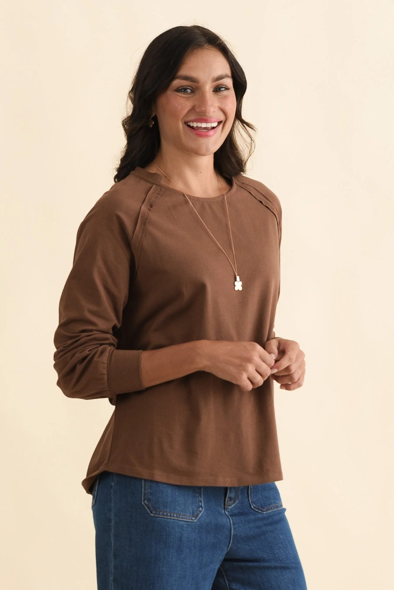 Indie Chocolate Cotton Long Sleeve Tee - Image 3