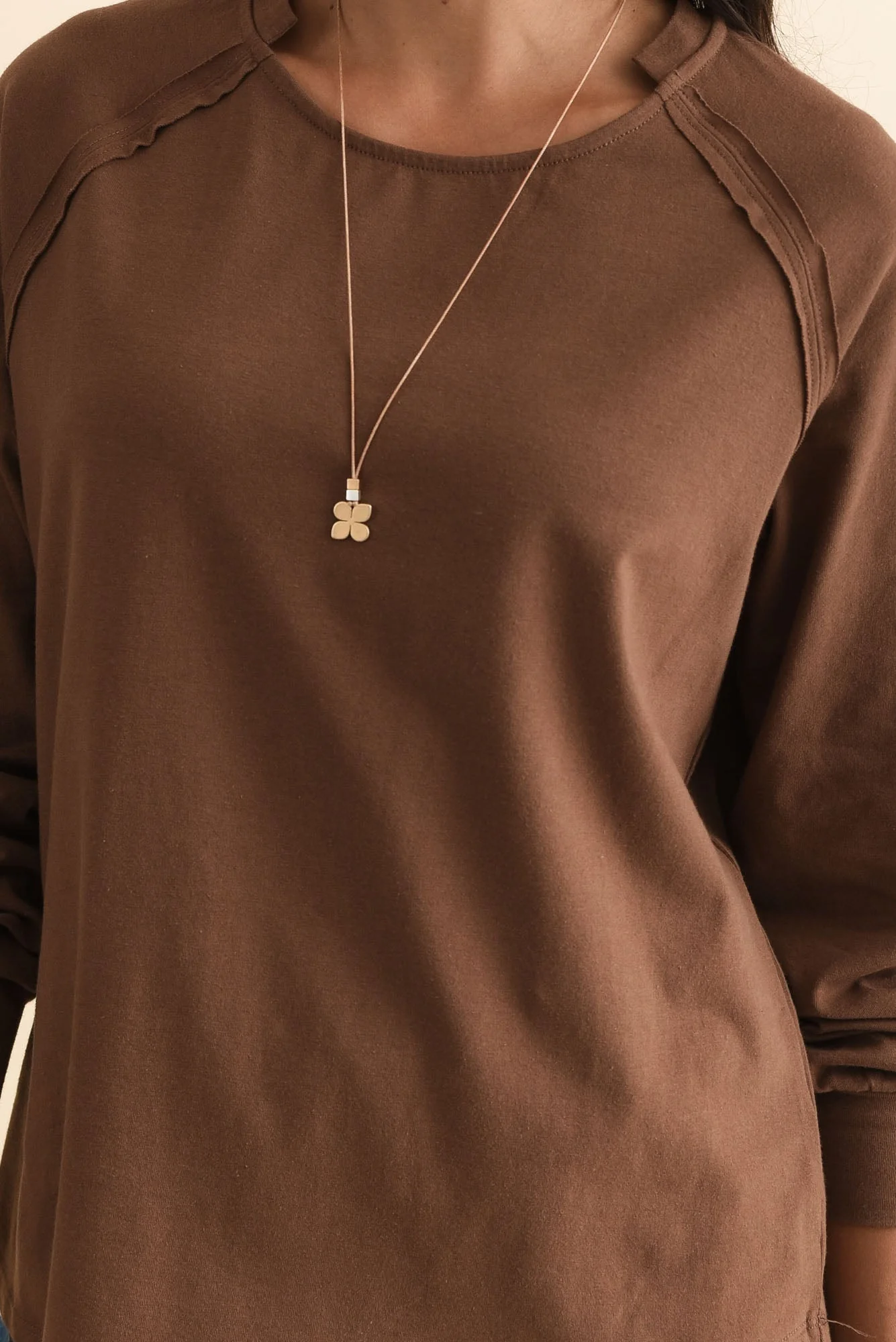 Indie Chocolate Cotton Long Sleeve Tee - Image 5