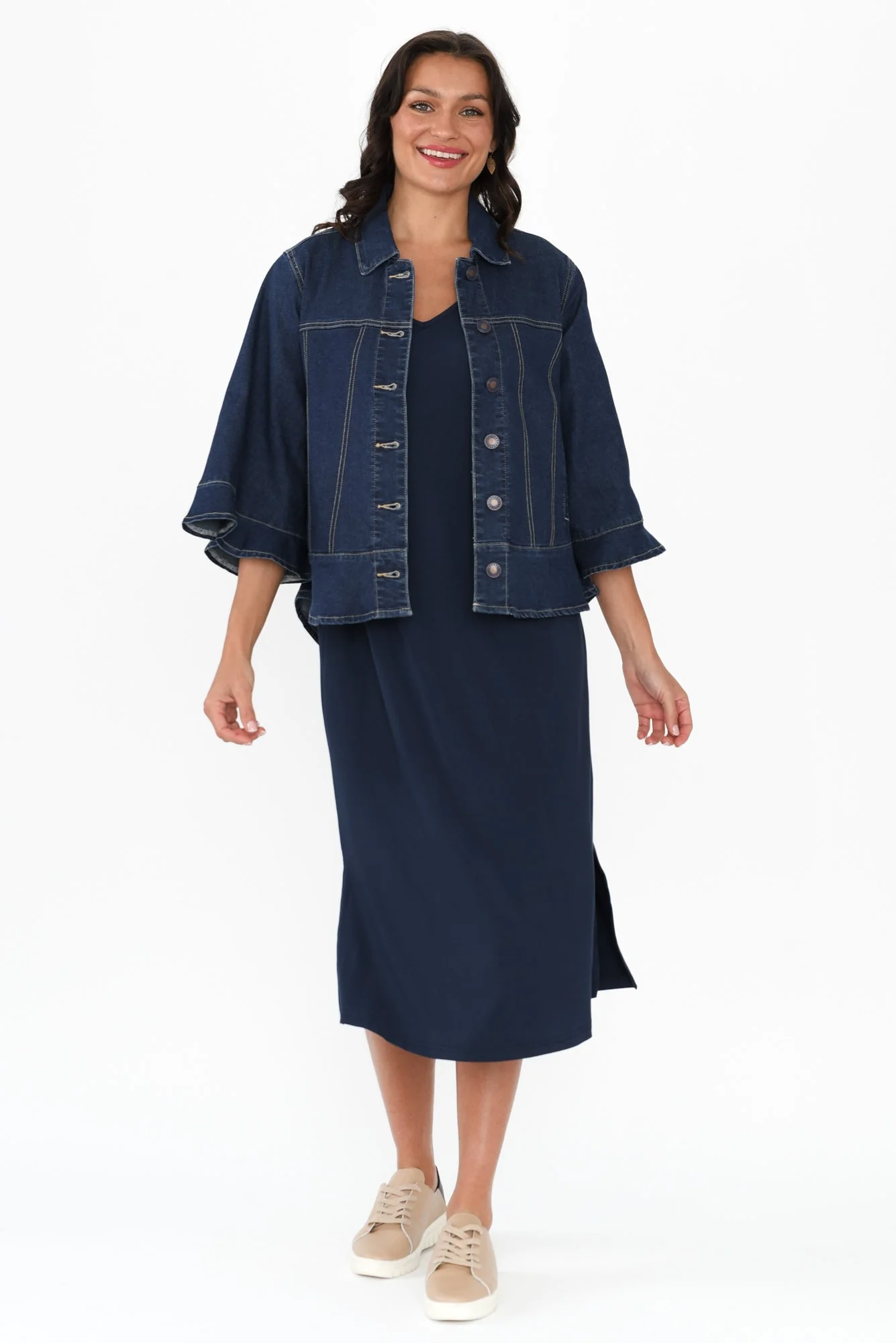 Iris Blue Denim 3/4 Sleeved Jacket - Image 7