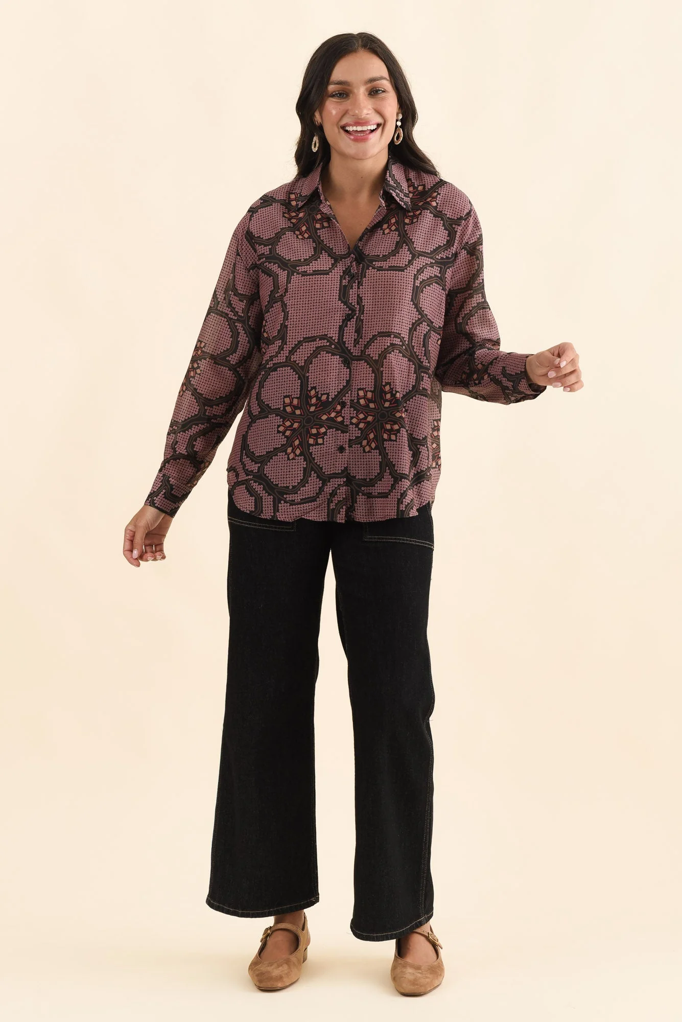 Isa Pink Floral Cotton Silk Shirt - Image 6