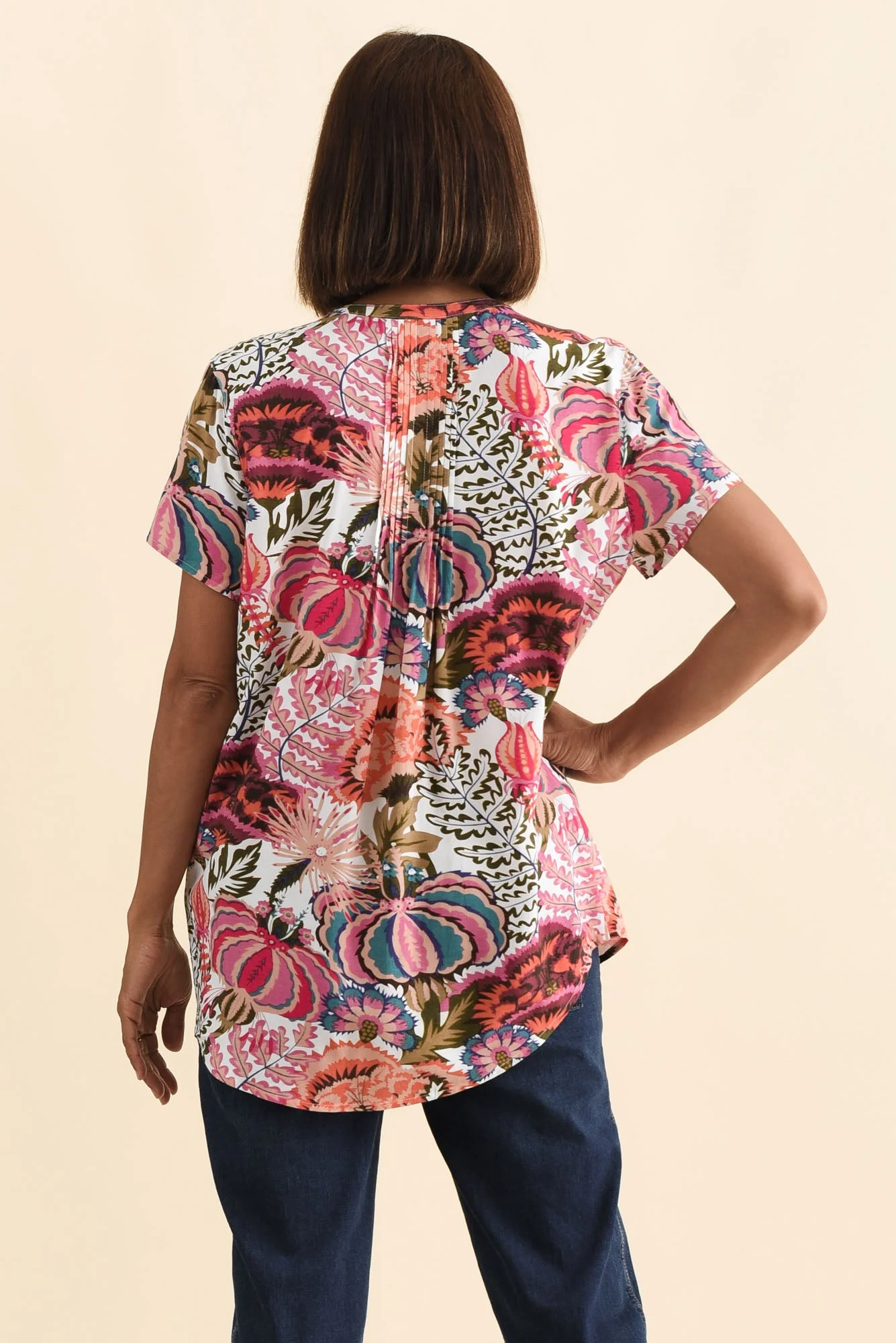 Isobel Pink Garden Button Top - Image 5