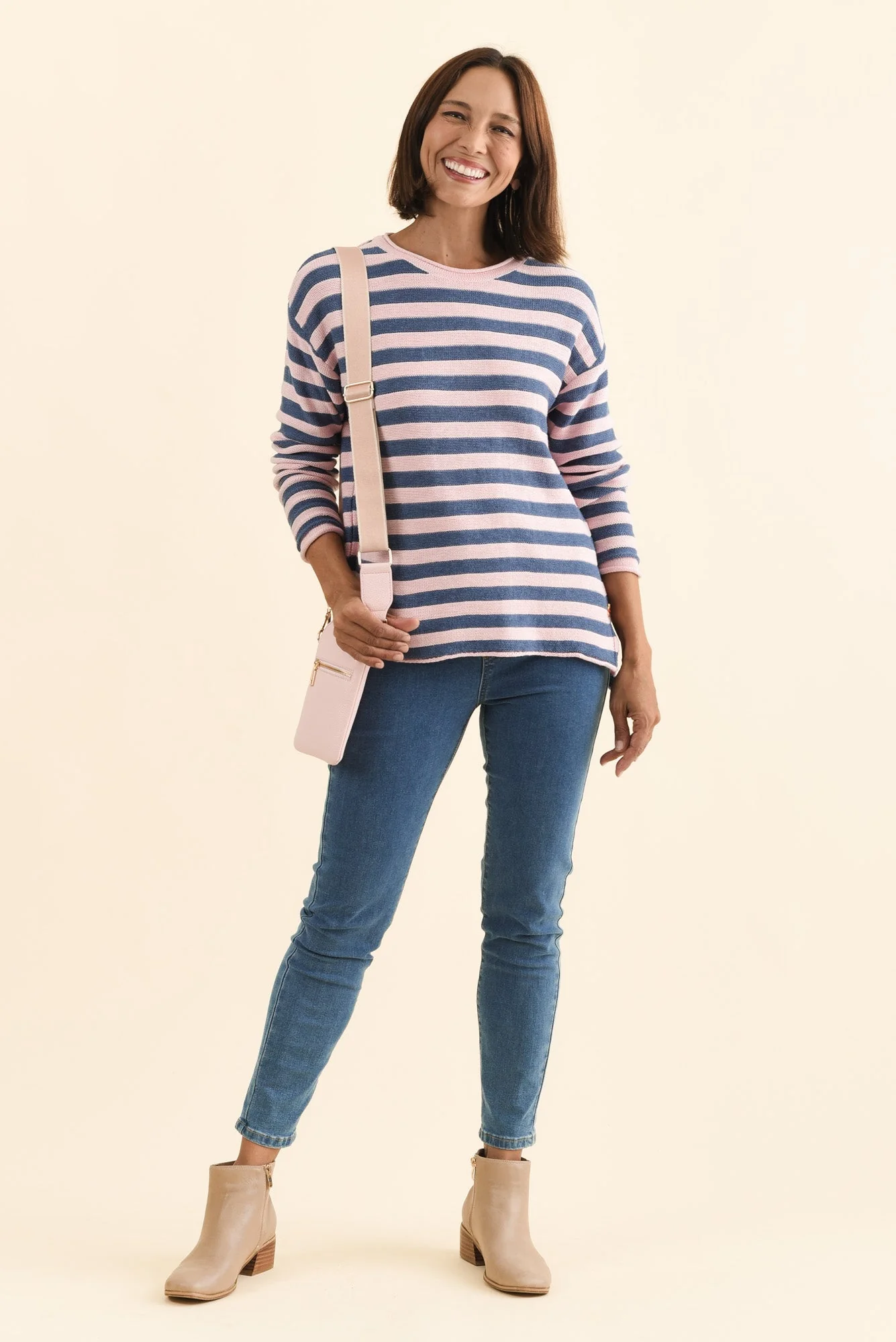 Ivana Pink Stripe Organic Cotton Knit Jumper - Image 2