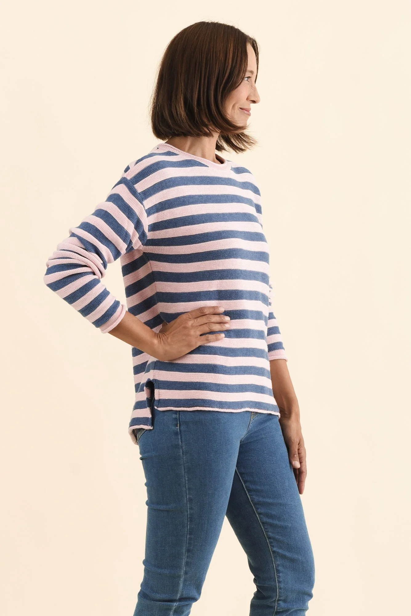 Ivana Pink Stripe Organic Cotton Knit Jumper - Image 3