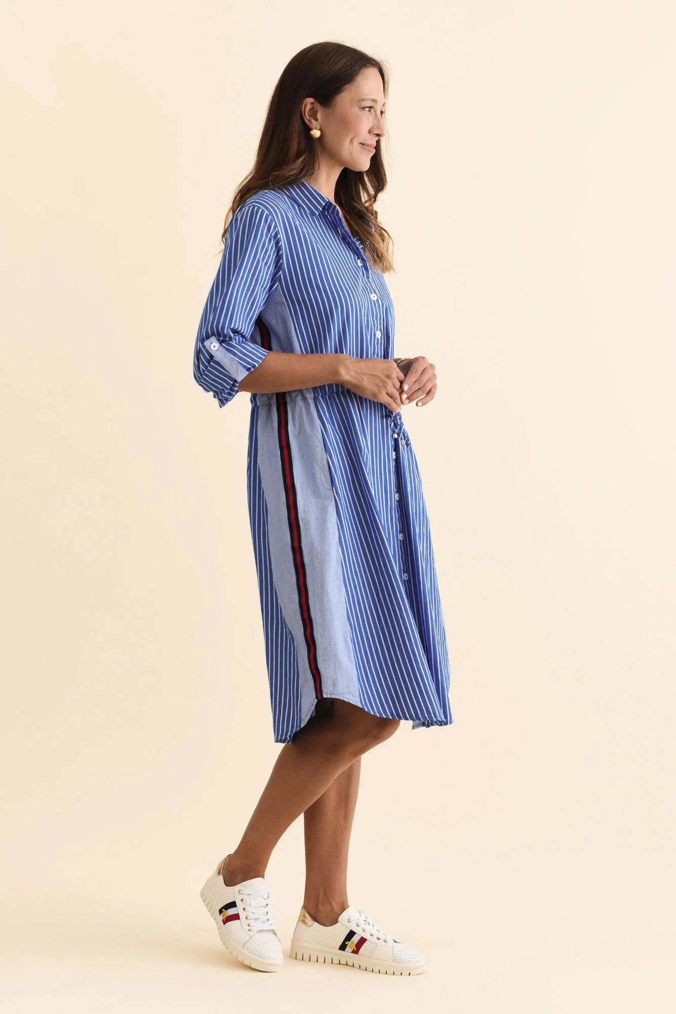 Ivy Blue Stripe Cotton Dress - Image 3