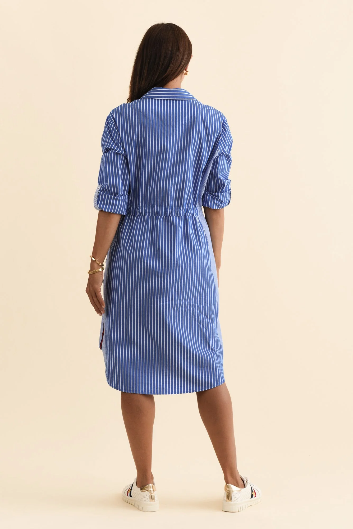 Ivy Blue Stripe Cotton Dress - Image 4