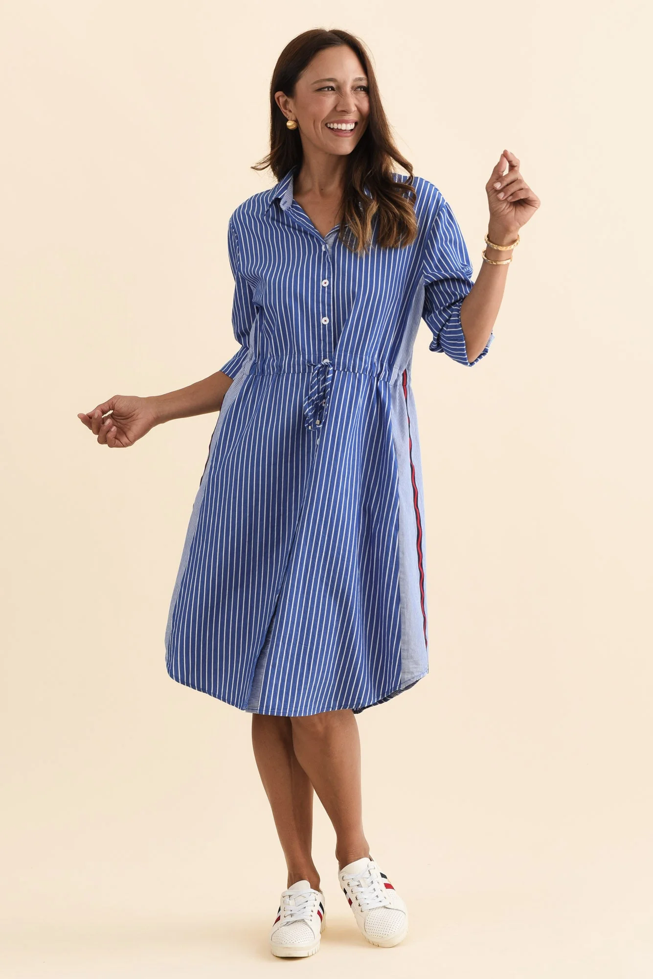 Ivy Blue Stripe Cotton Dress - Image 6