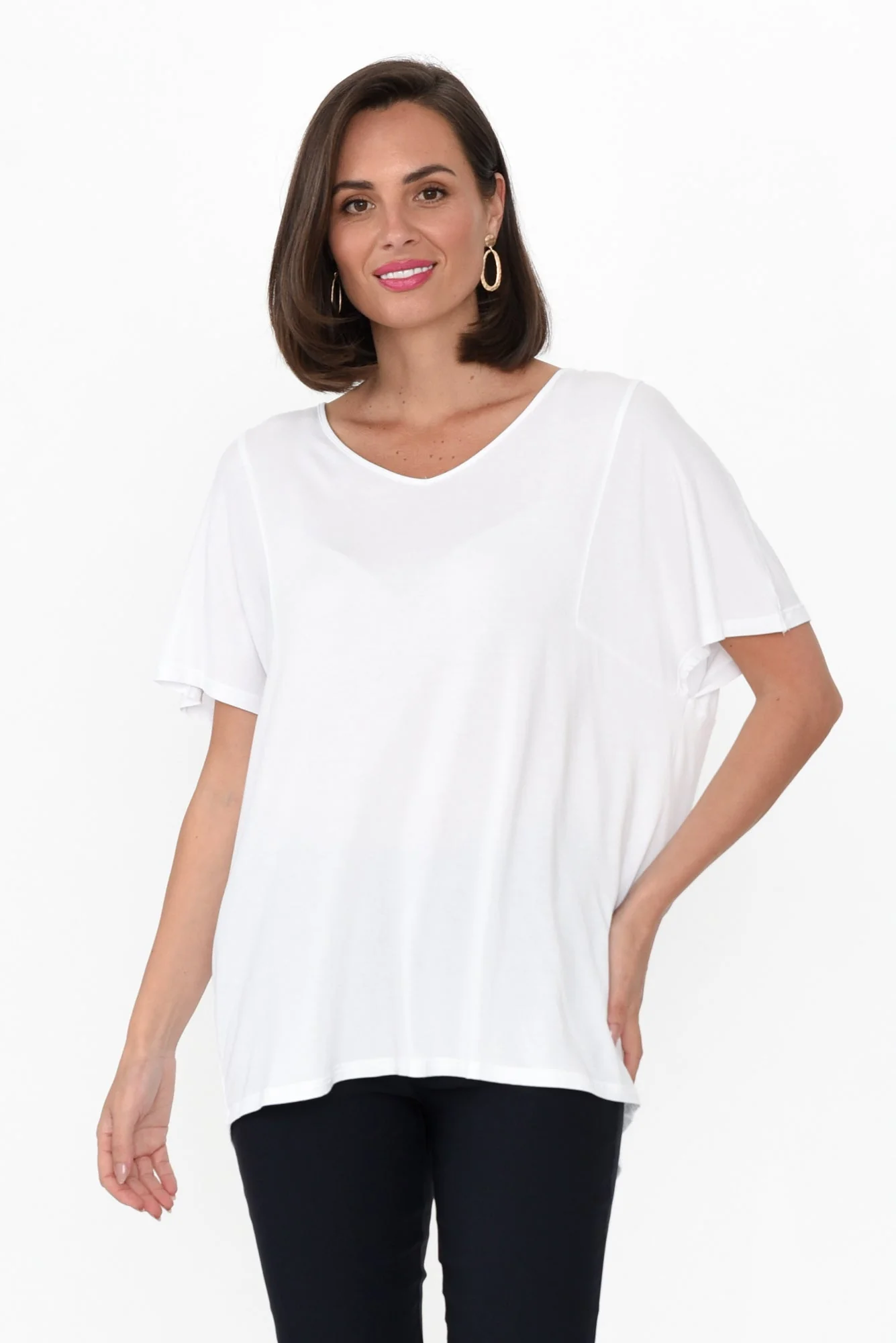 Ivy White Micro Modal Swing Tee - Image 2