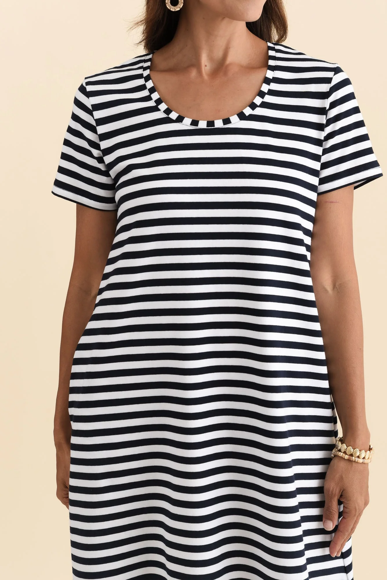 Izzy Navy Stripe Cotton Tee Dress - Image 6