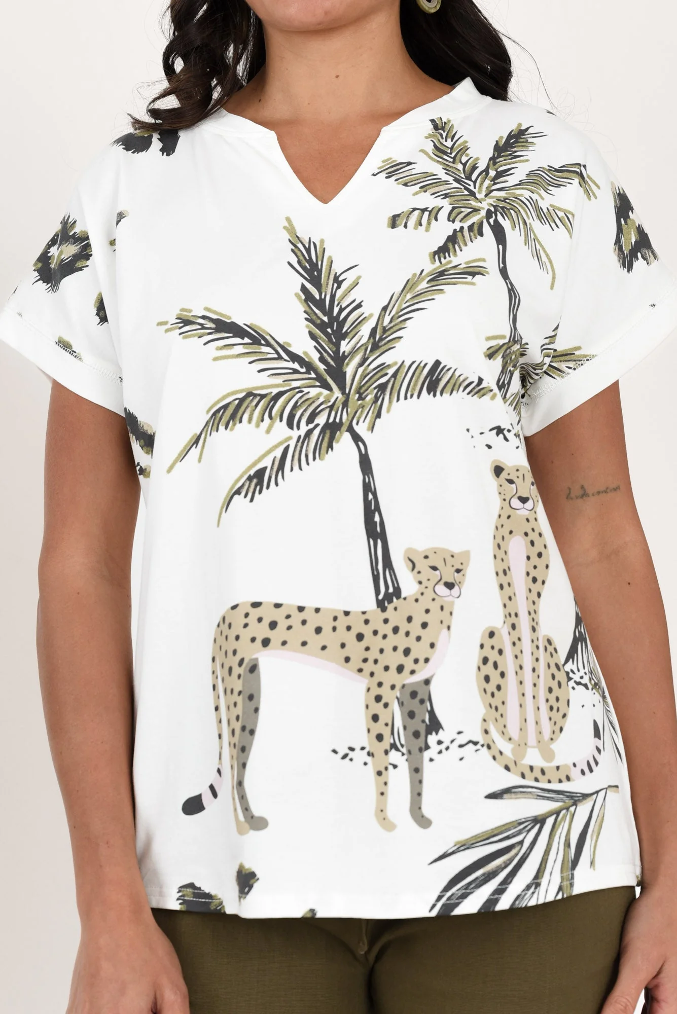 Jacinda White Jungle Cotton Top - Image 5