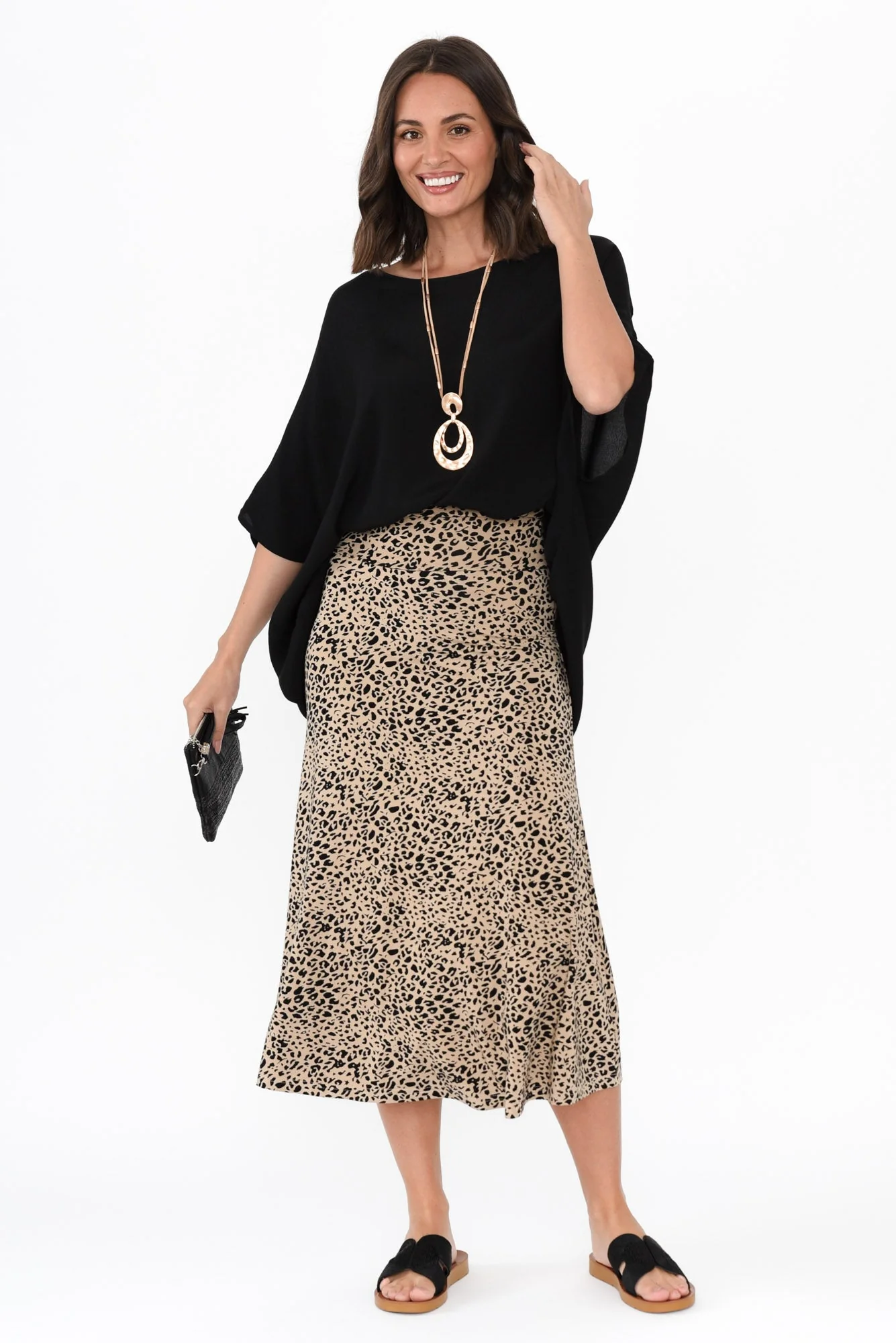 Jackson Brown Leopard Bamboo Maxi Skirt - Image 2