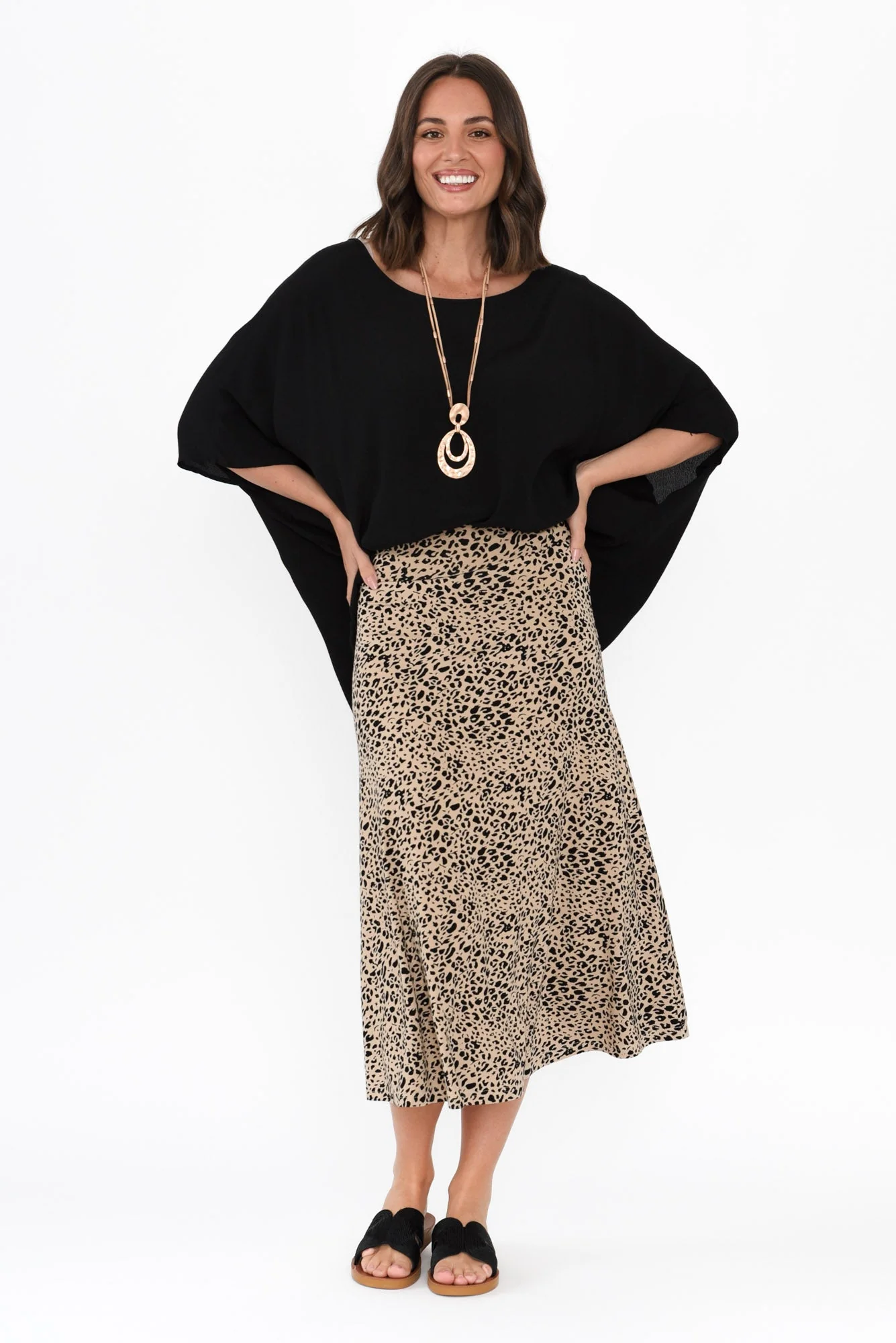 Jackson Brown Leopard Bamboo Maxi Skirt - Image 6
