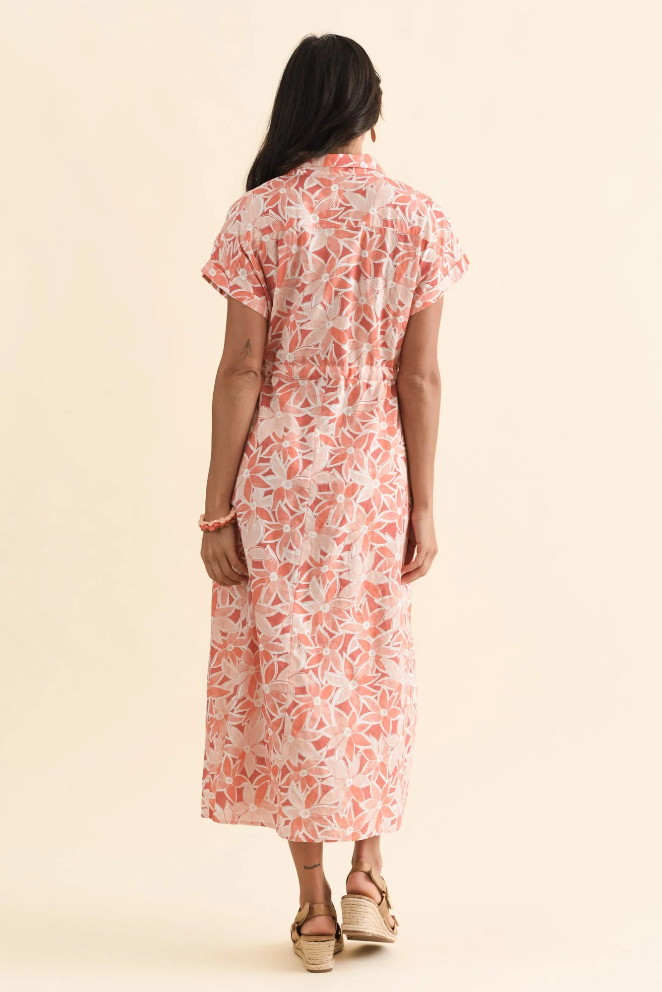 Jacqueline Red Flower Tie Dress - Image 4