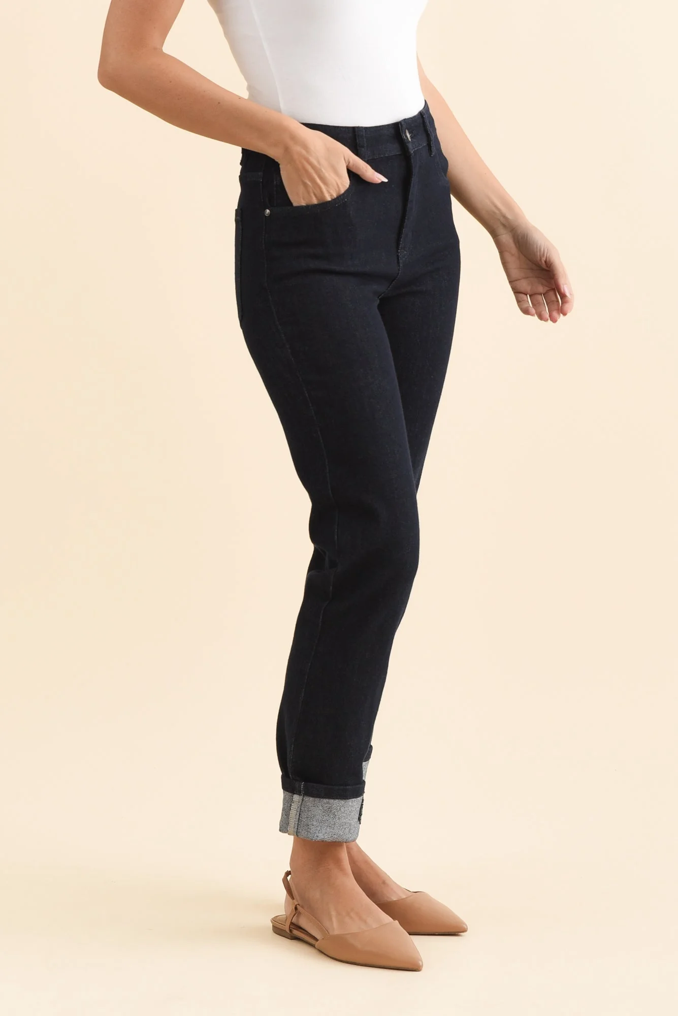 James Dark Blue Denim Stretch Jeans - Image 3