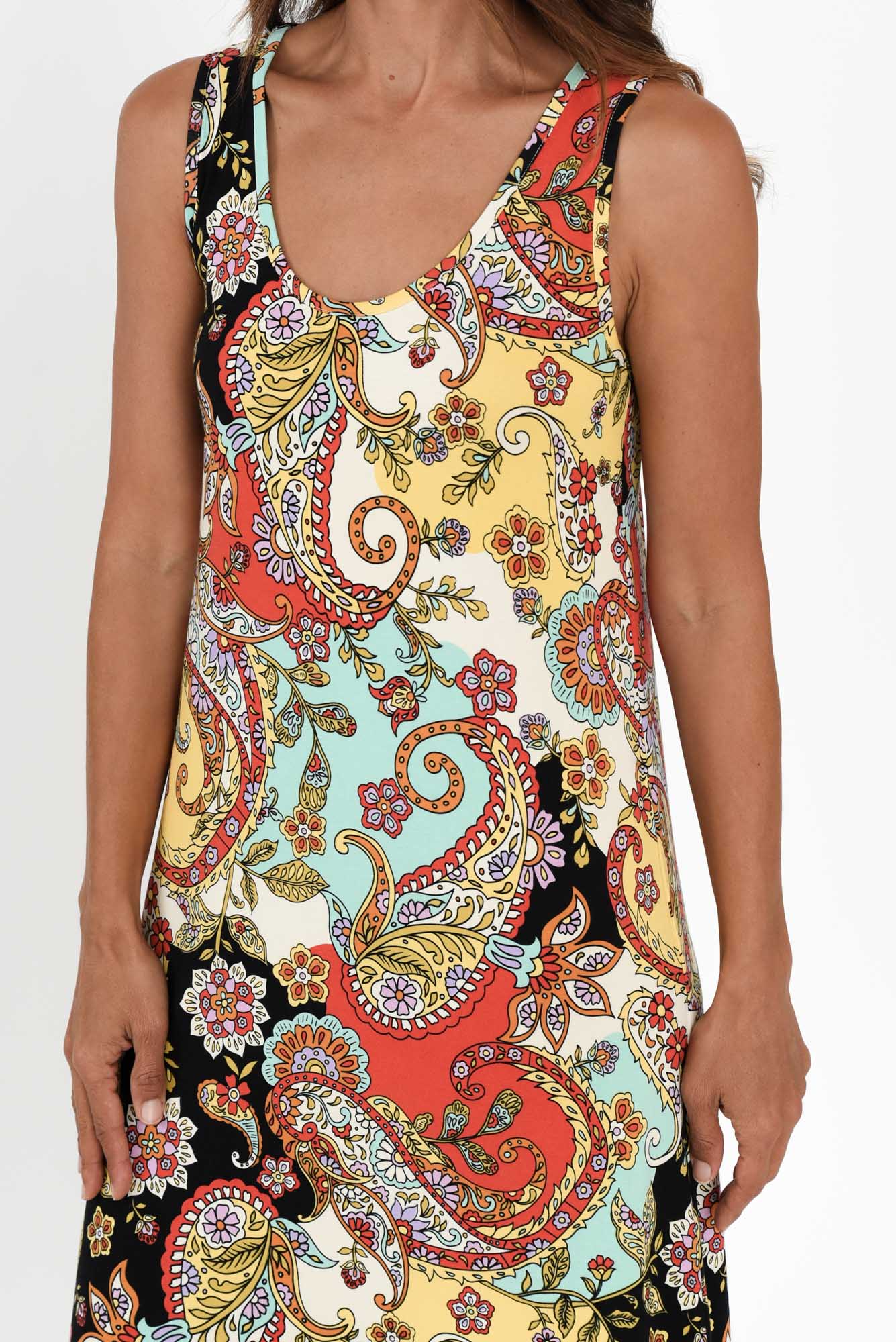 Janet Rust Paisley Bamboo Maxi Dress - Image 6