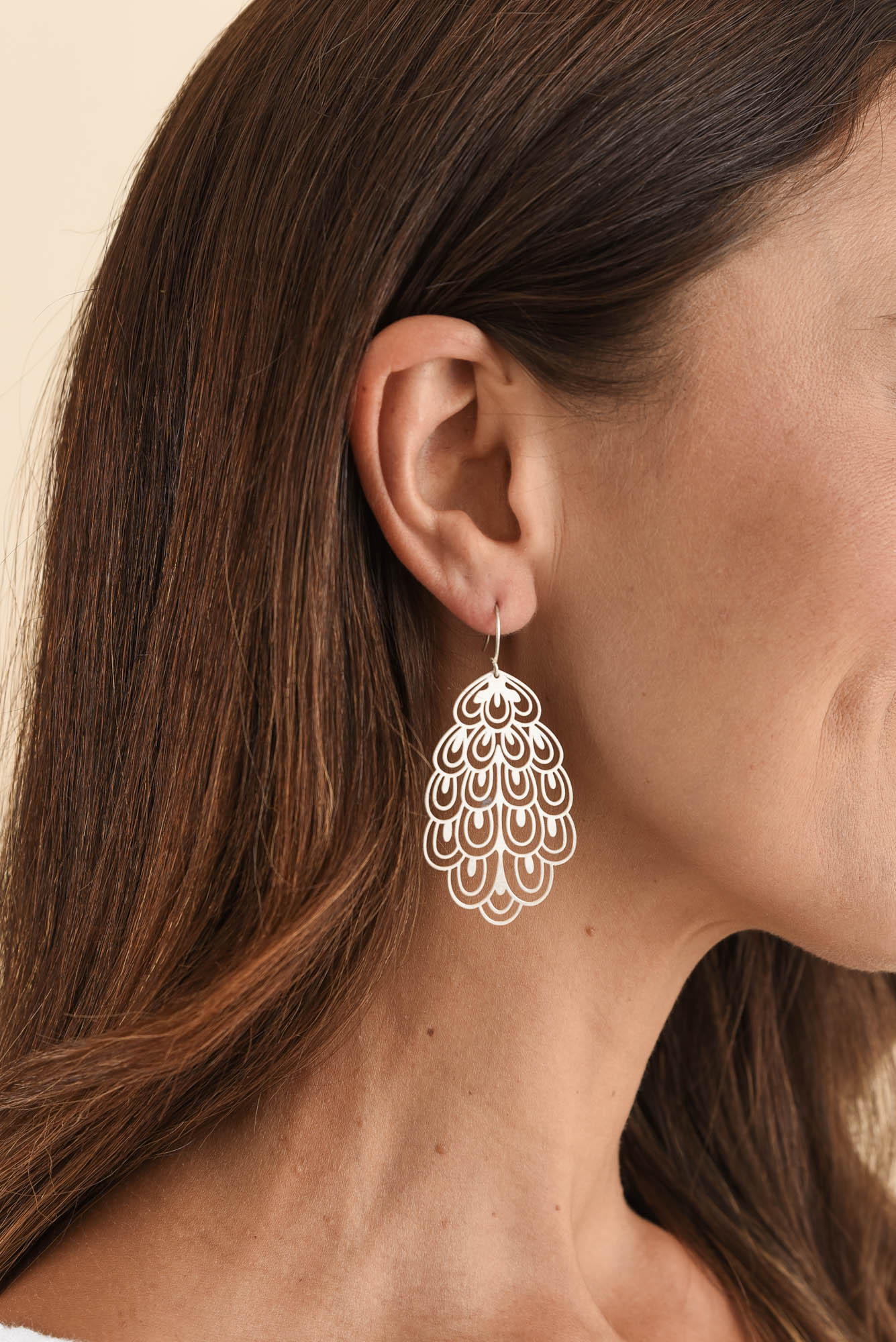 Janie Silver Peacock Earrings - Image 2