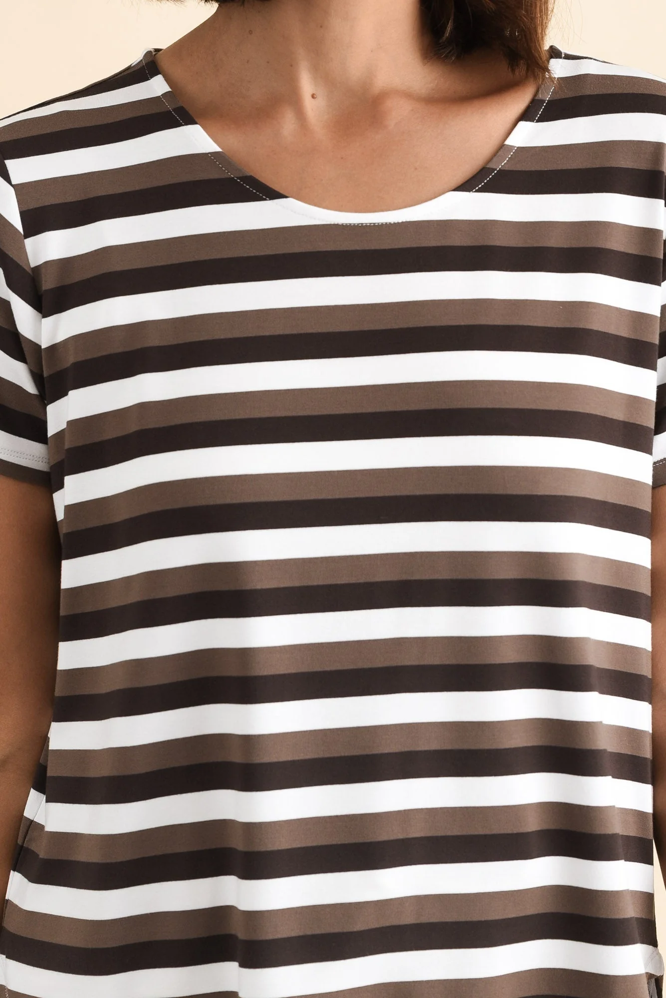 Janis Brown Stripe Bamboo Tee - Image 5