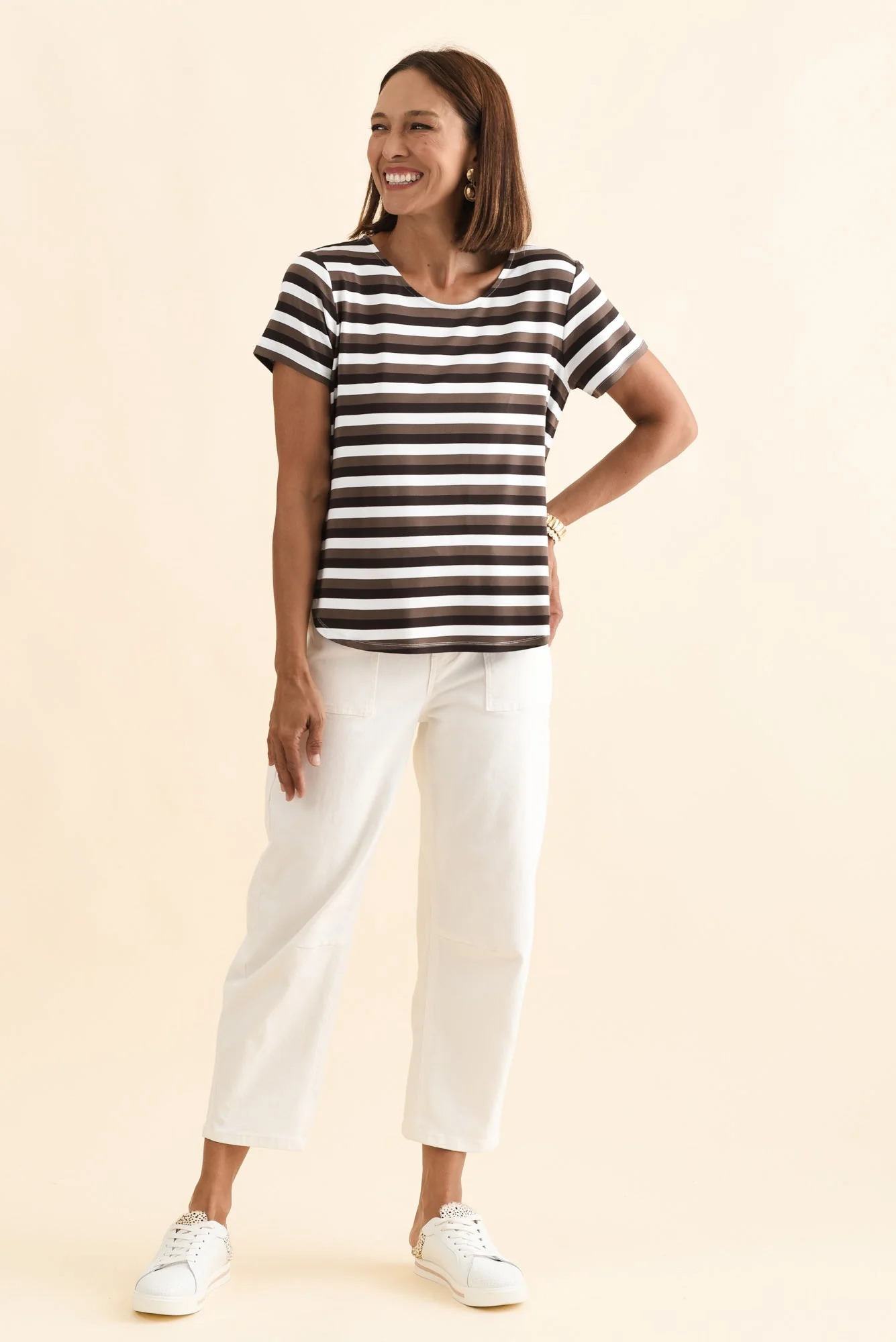 Janis Brown Stripe Bamboo Tee - Image 6
