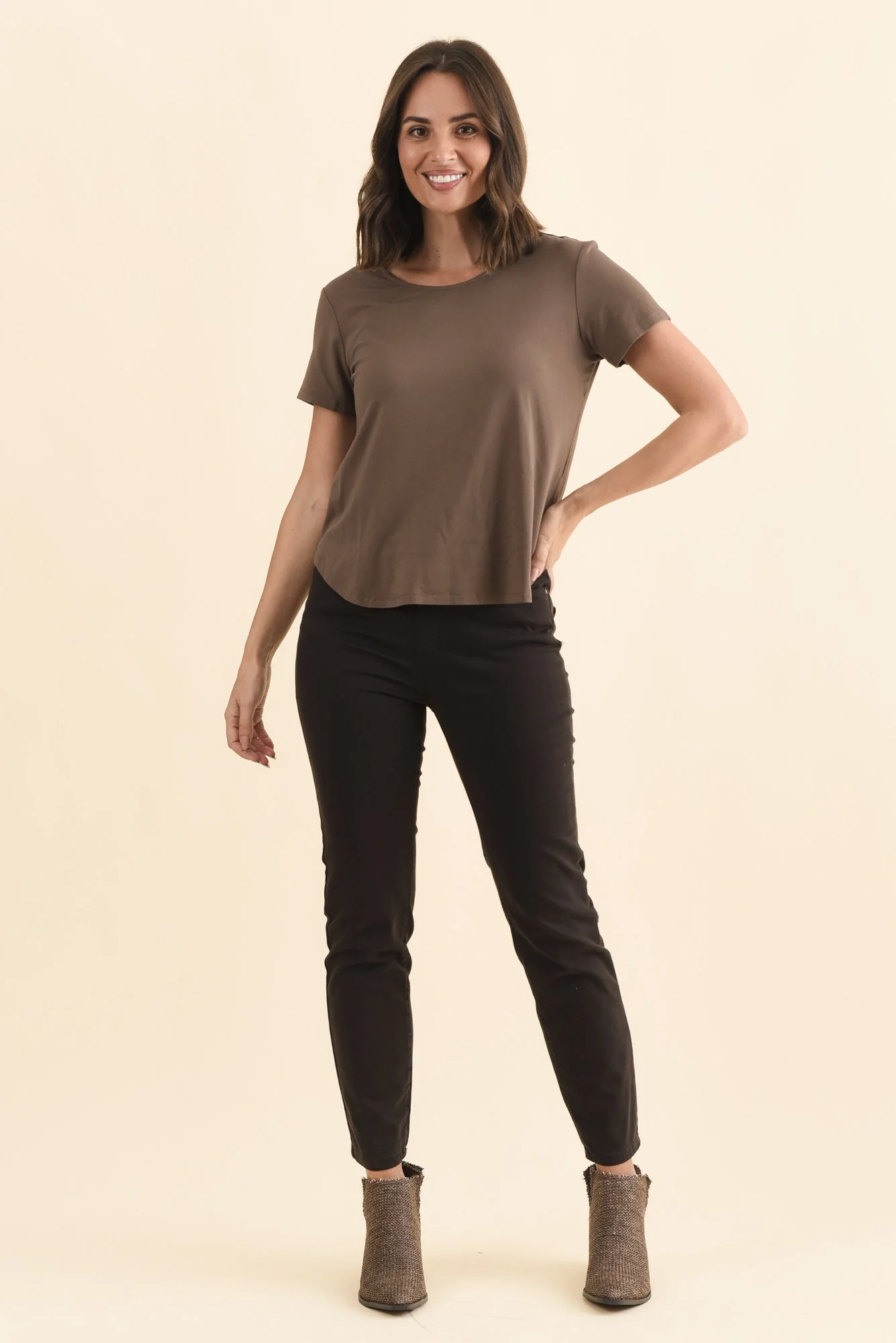 Janis Chocolate Bamboo Tee - Image 2