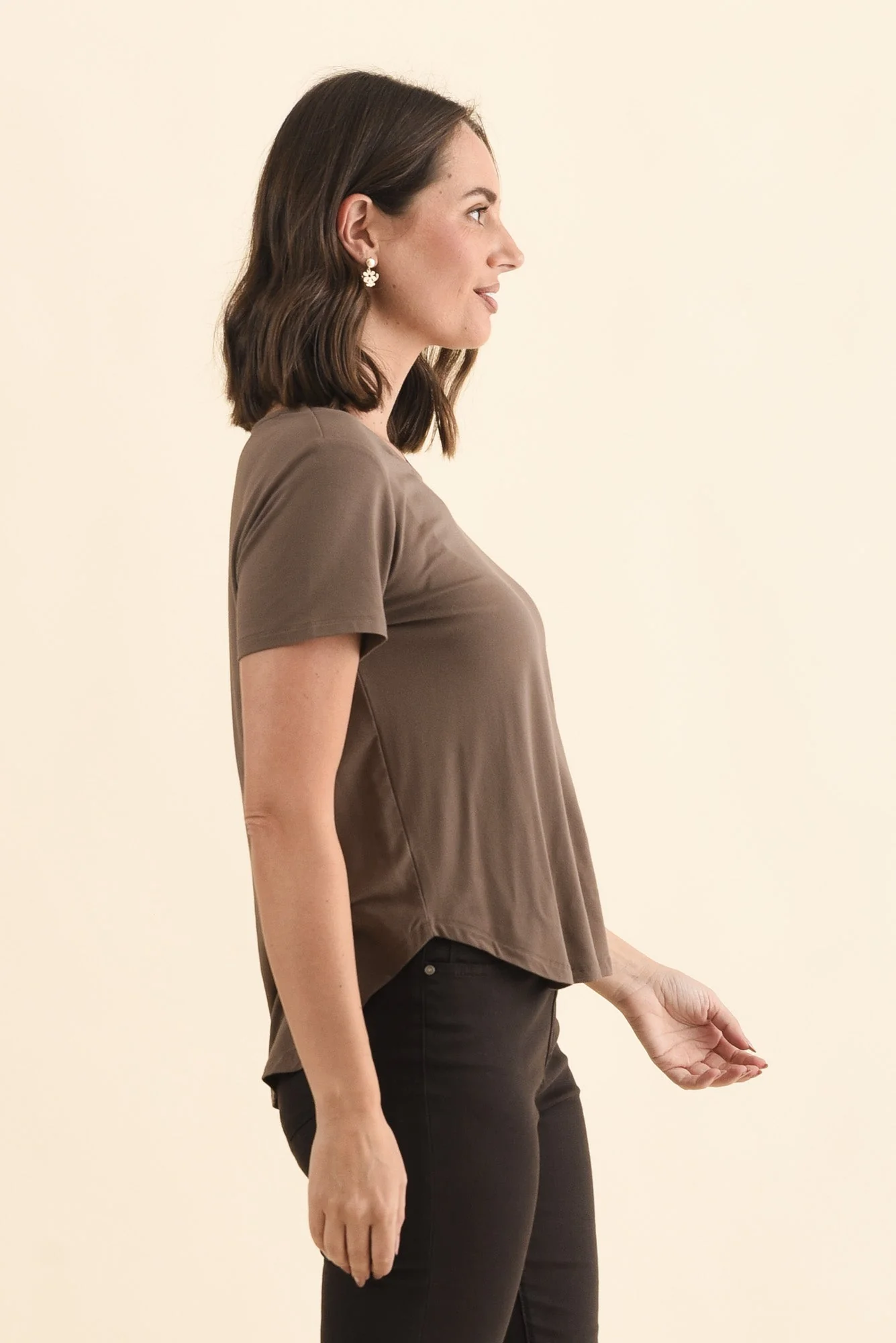 Janis Chocolate Bamboo Tee - Image 3