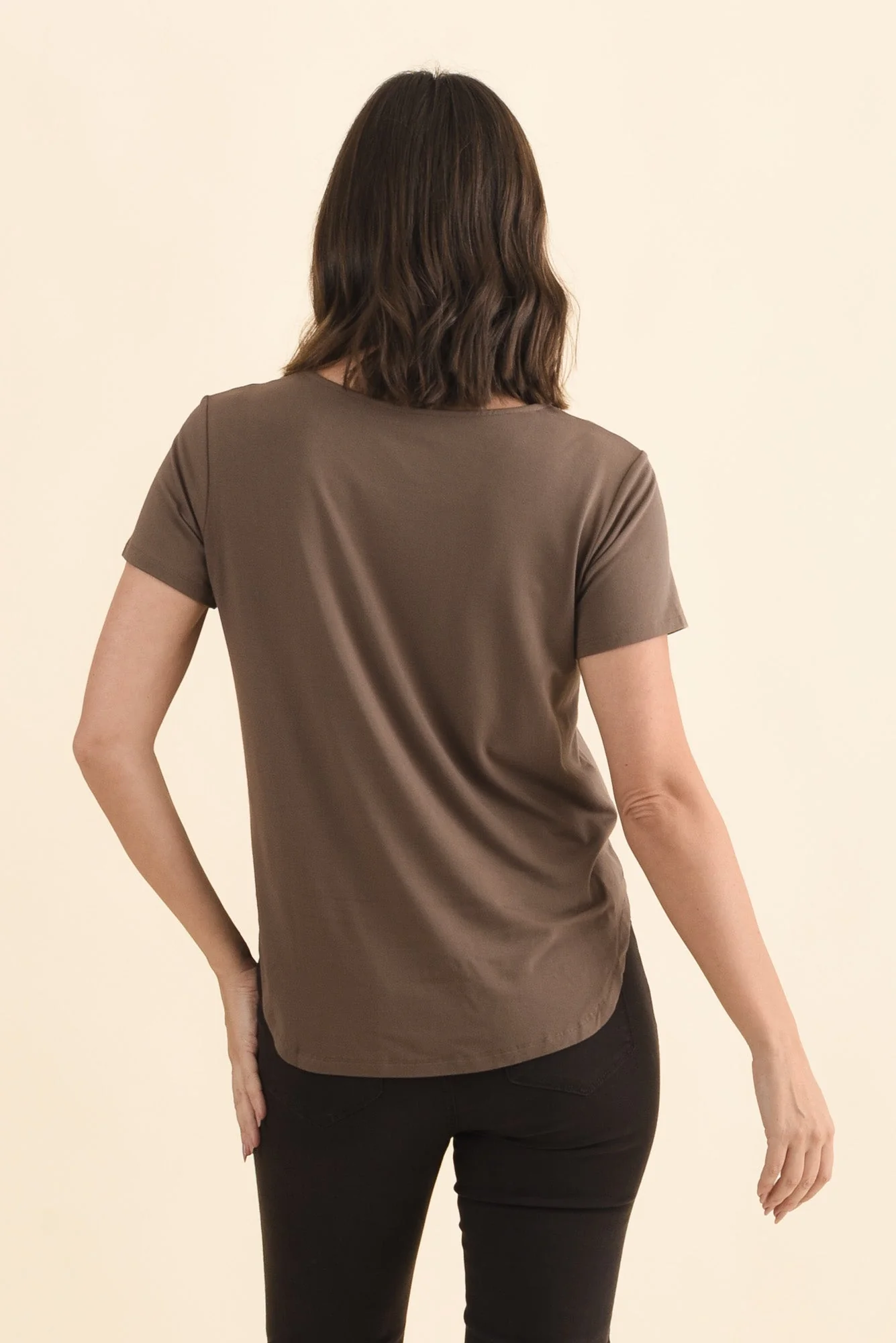 Janis Chocolate Bamboo Tee - Image 4
