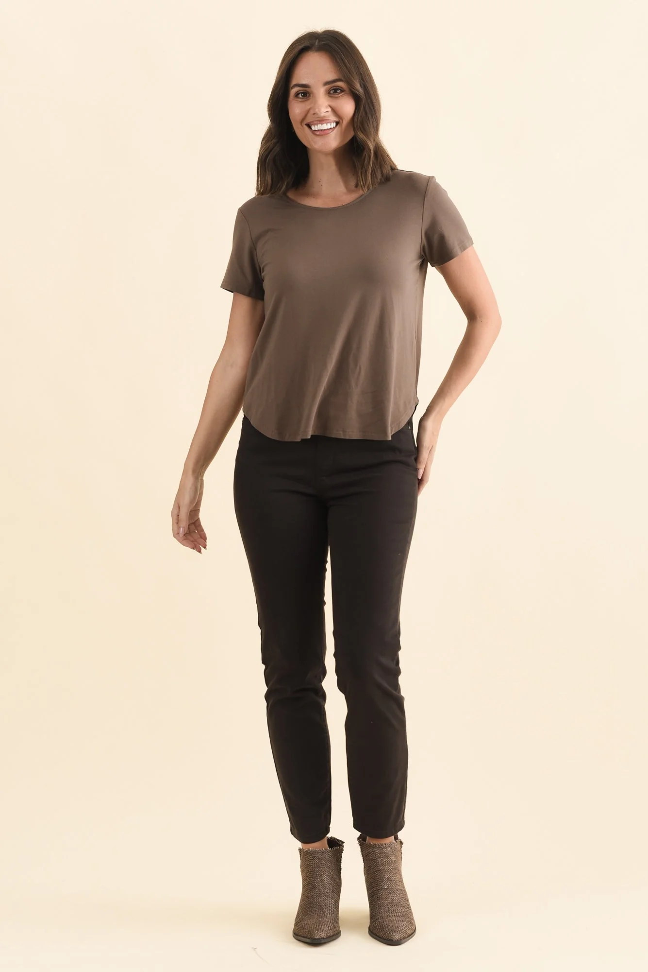 Janis Chocolate Bamboo Tee - Image 6