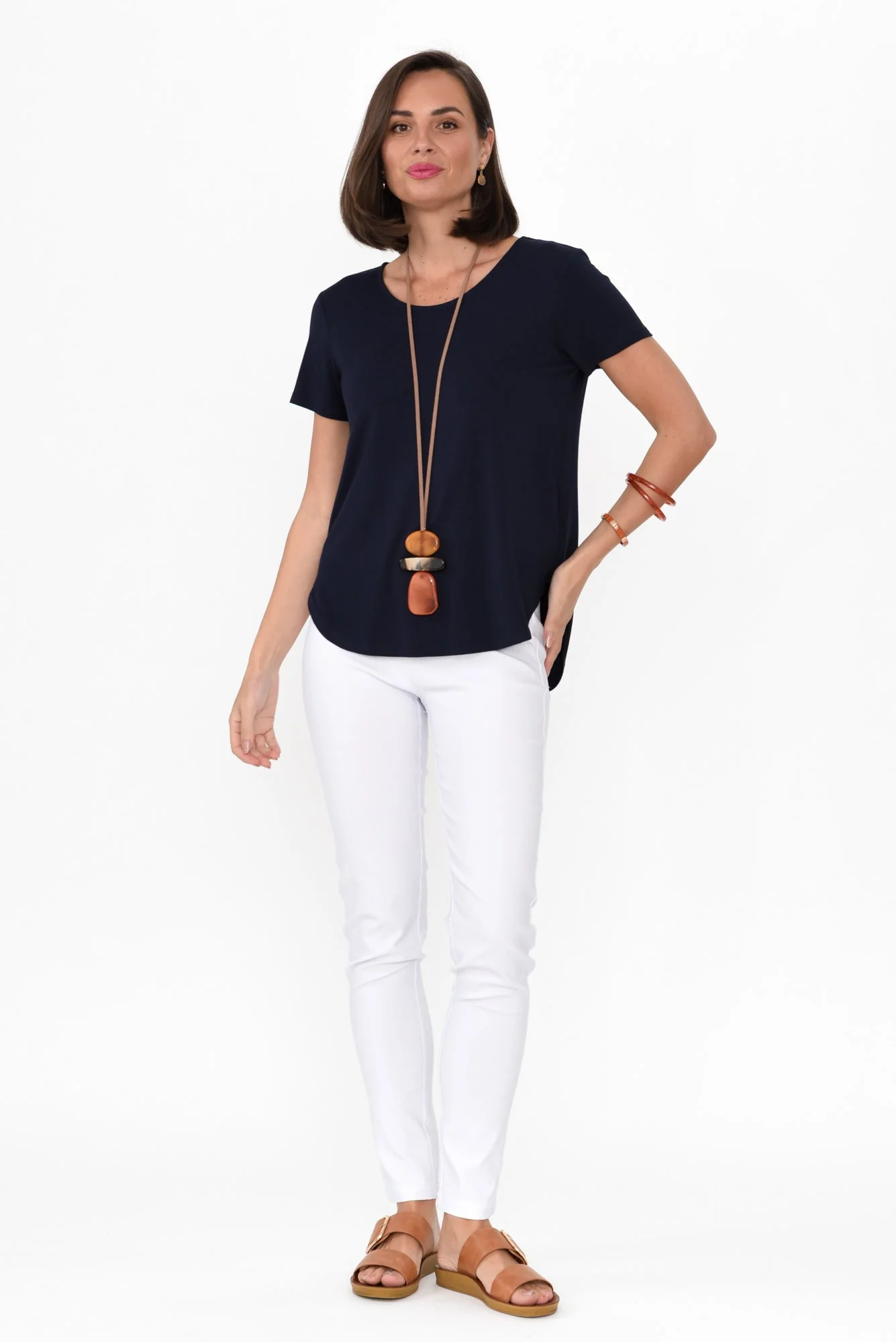 Janis Navy Bamboo Tee - Image 2