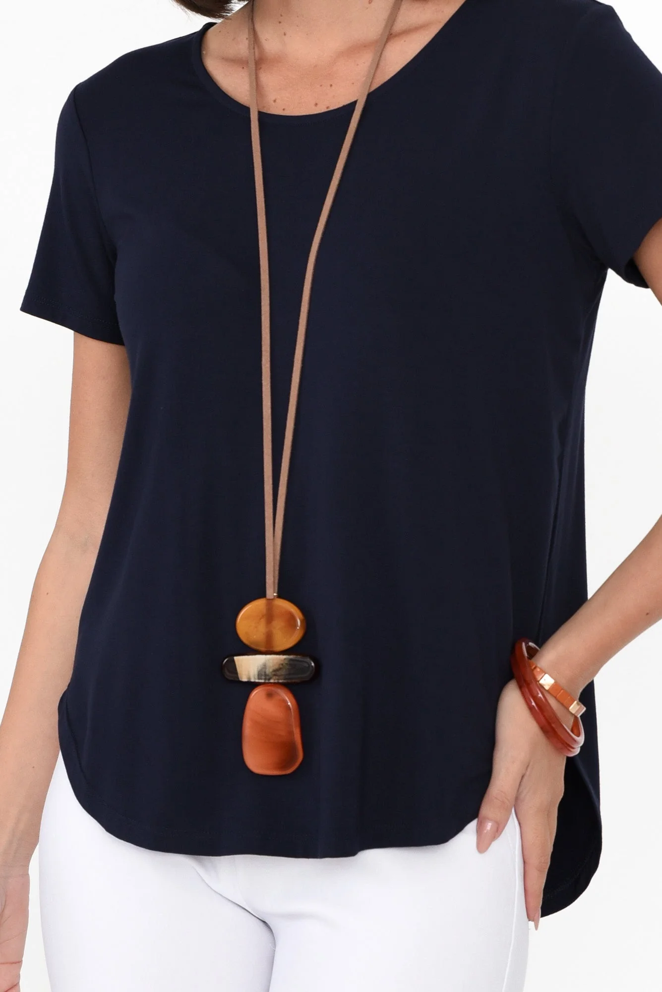 Janis Navy Bamboo Tee - Image 5