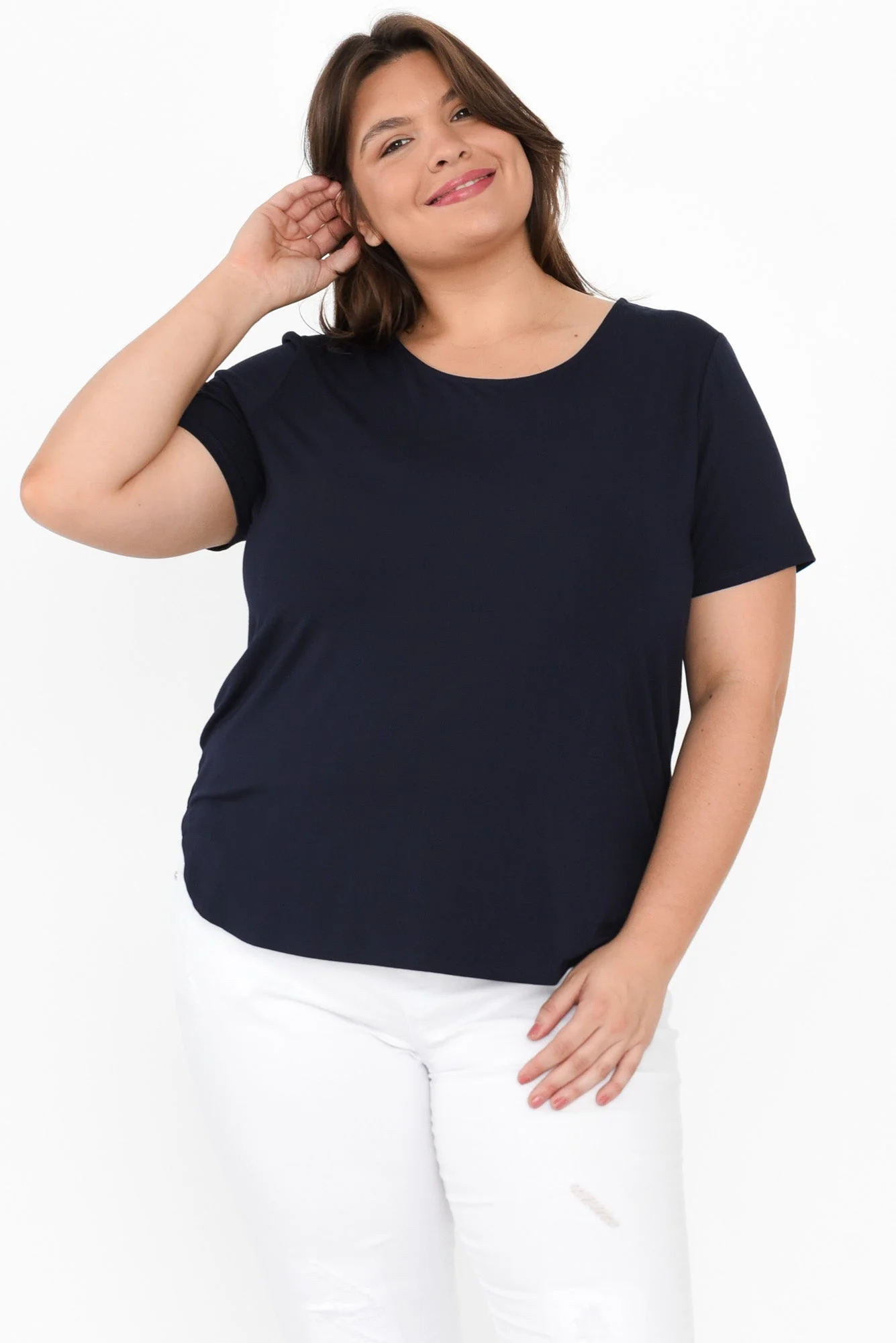 Janis Navy Bamboo Tee - Image 6