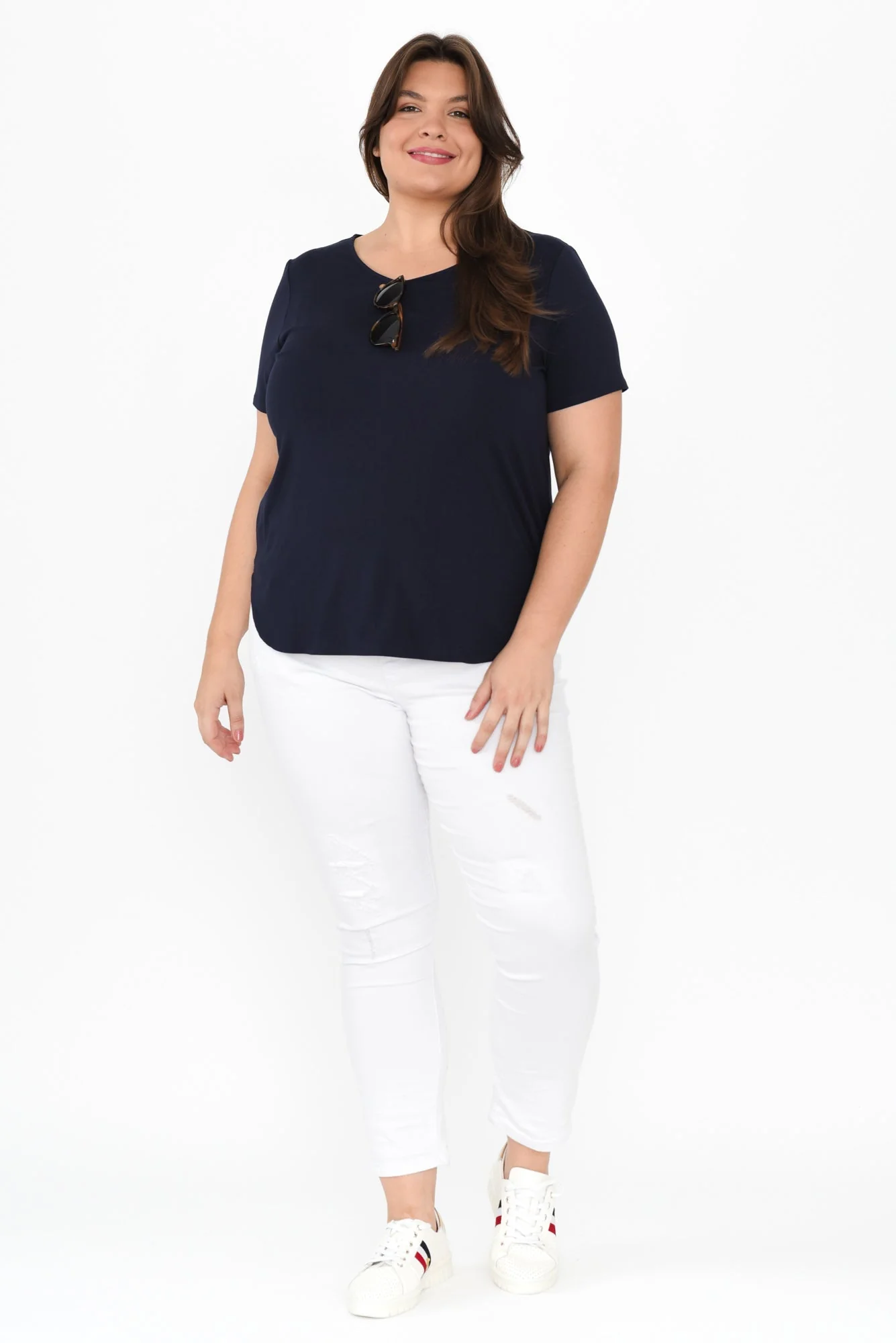 Janis Navy Bamboo Tee - Image 7
