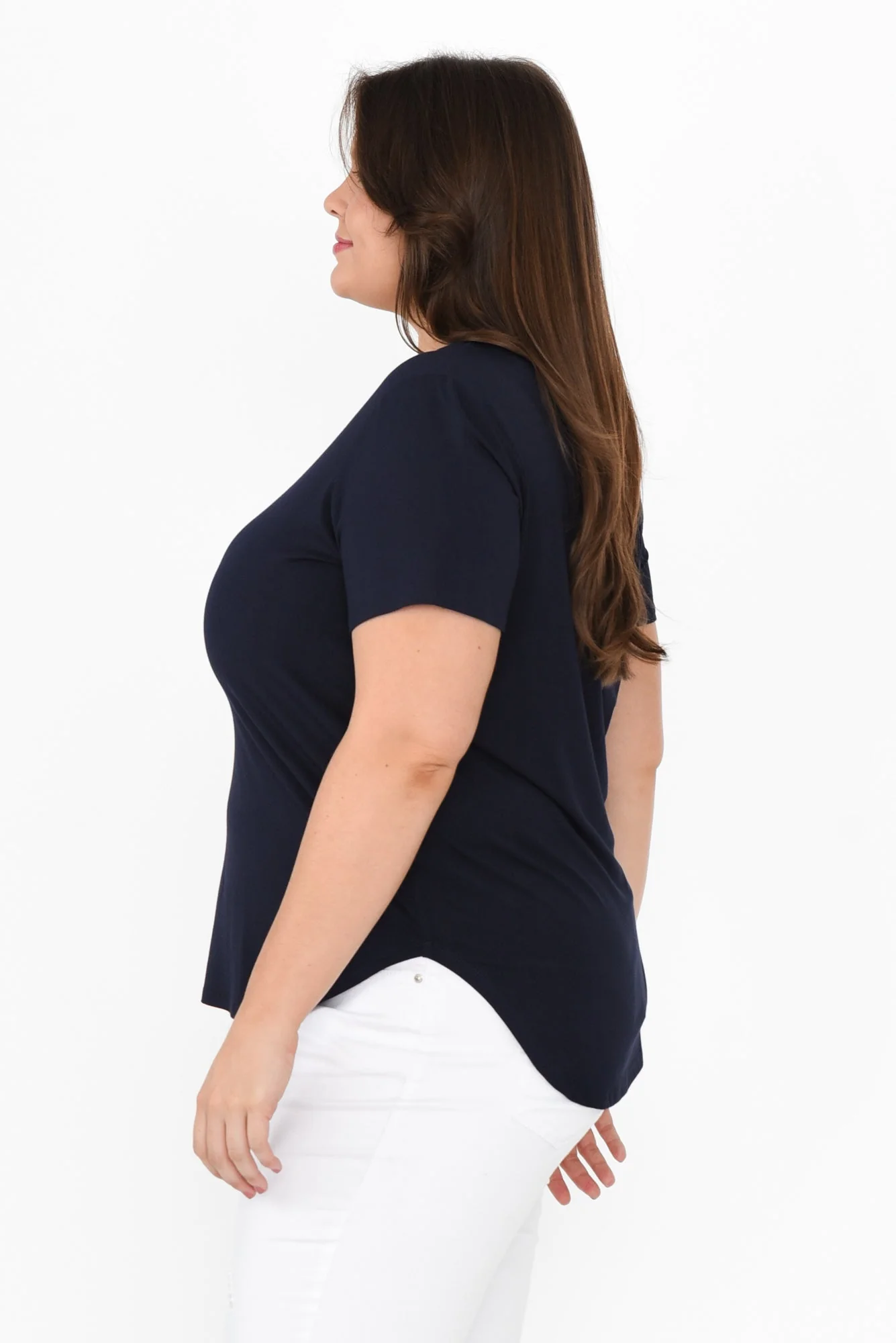 Janis Navy Bamboo Tee - Image 8
